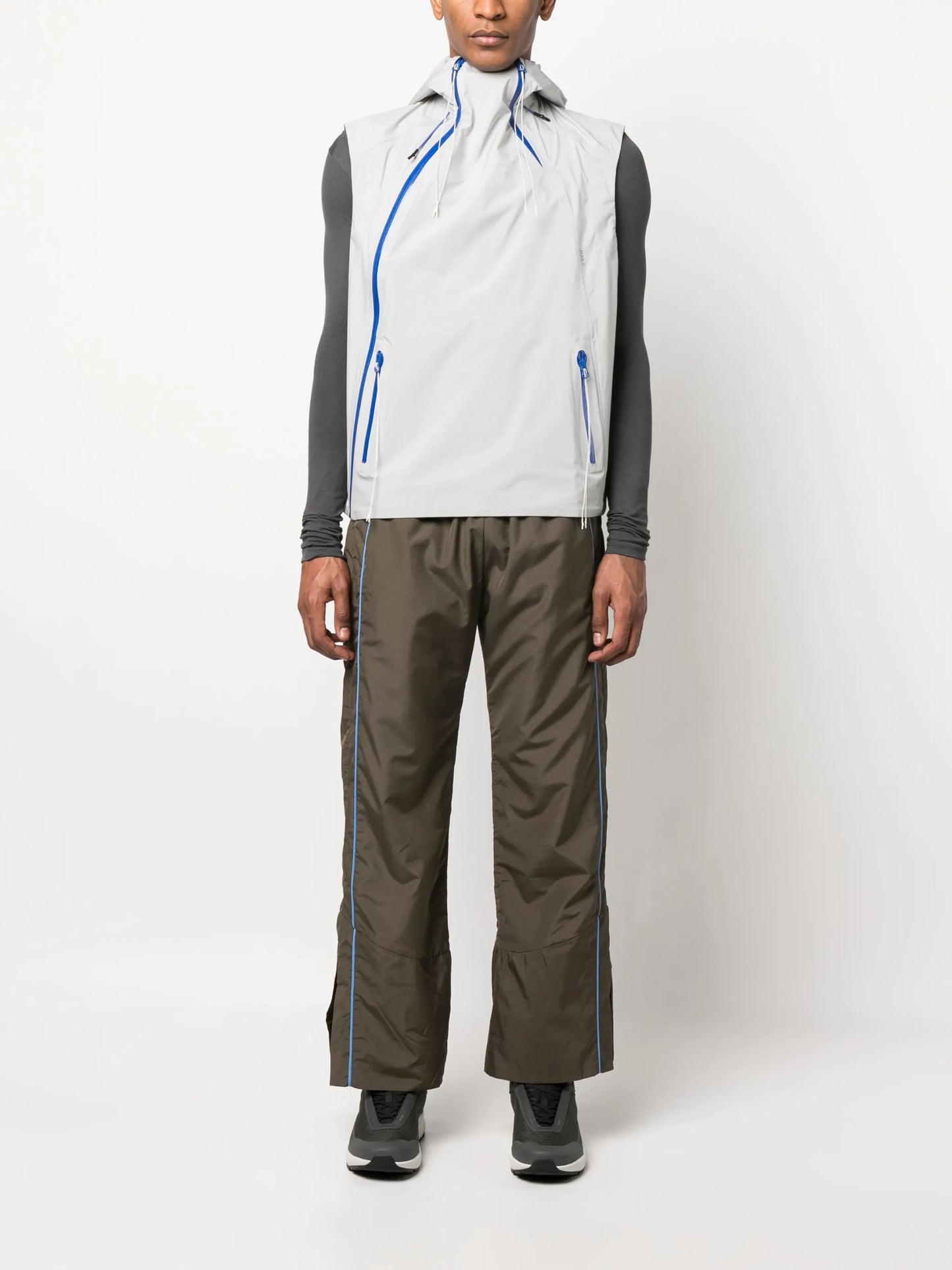 off centre-zip hooded gilet
