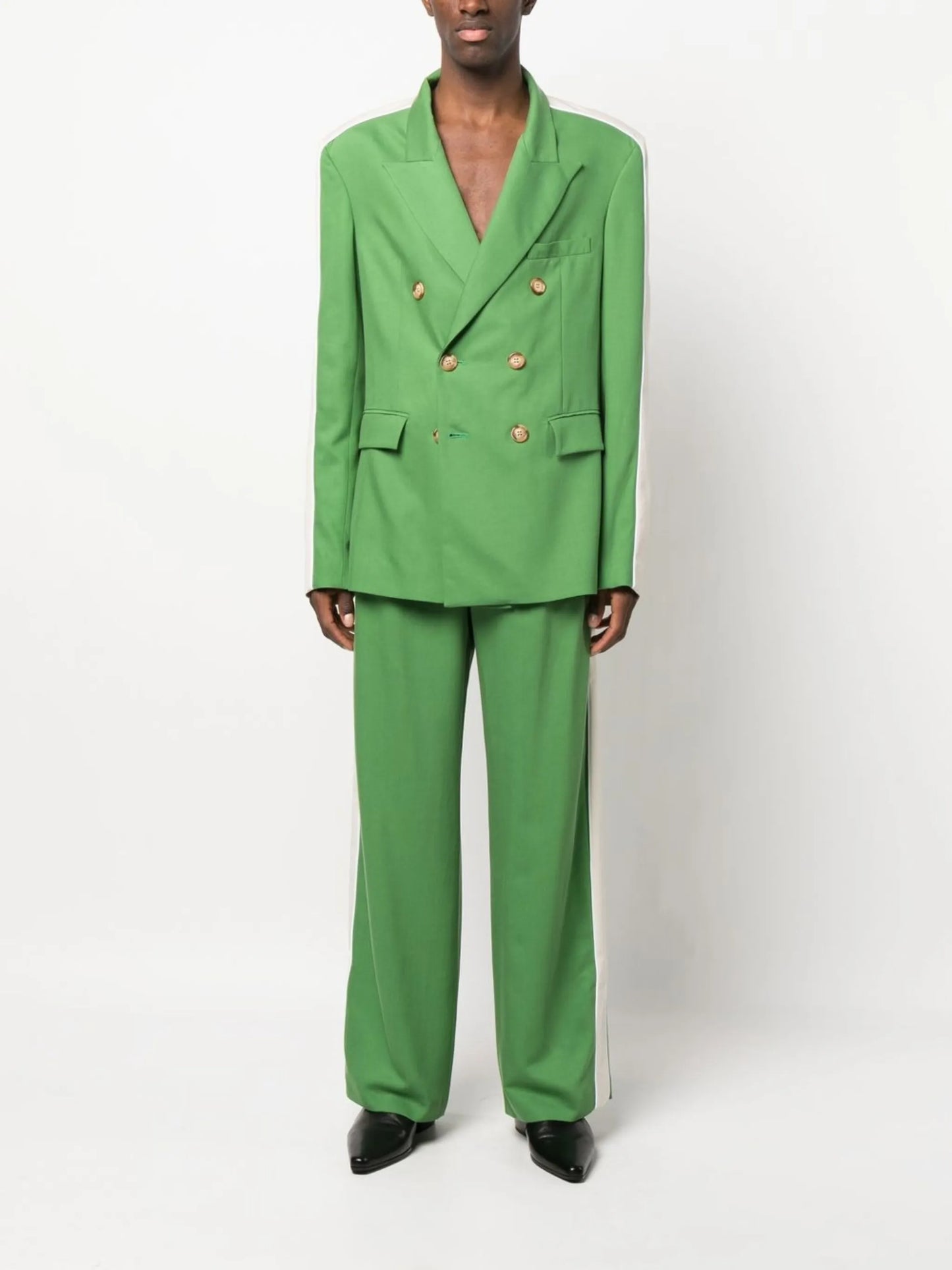 colour-block double-breasted blazer