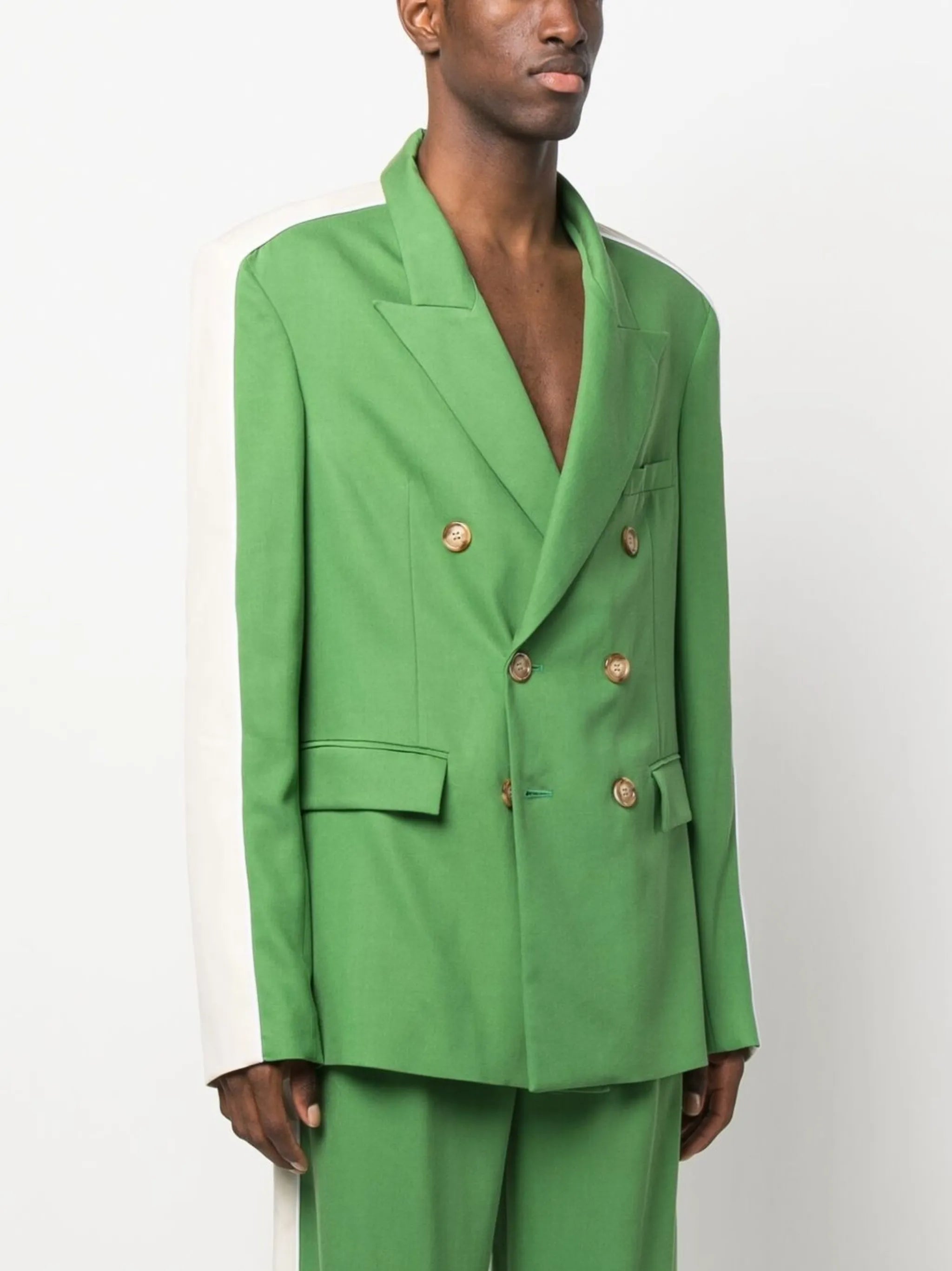 colour-block double-breasted blazer