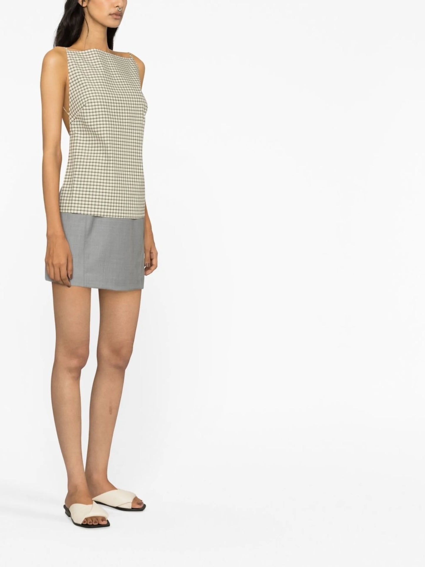 straight-cut mini skirt