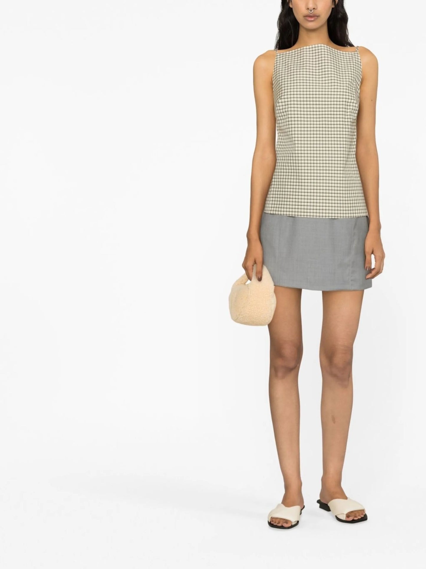 straight-cut mini skirt