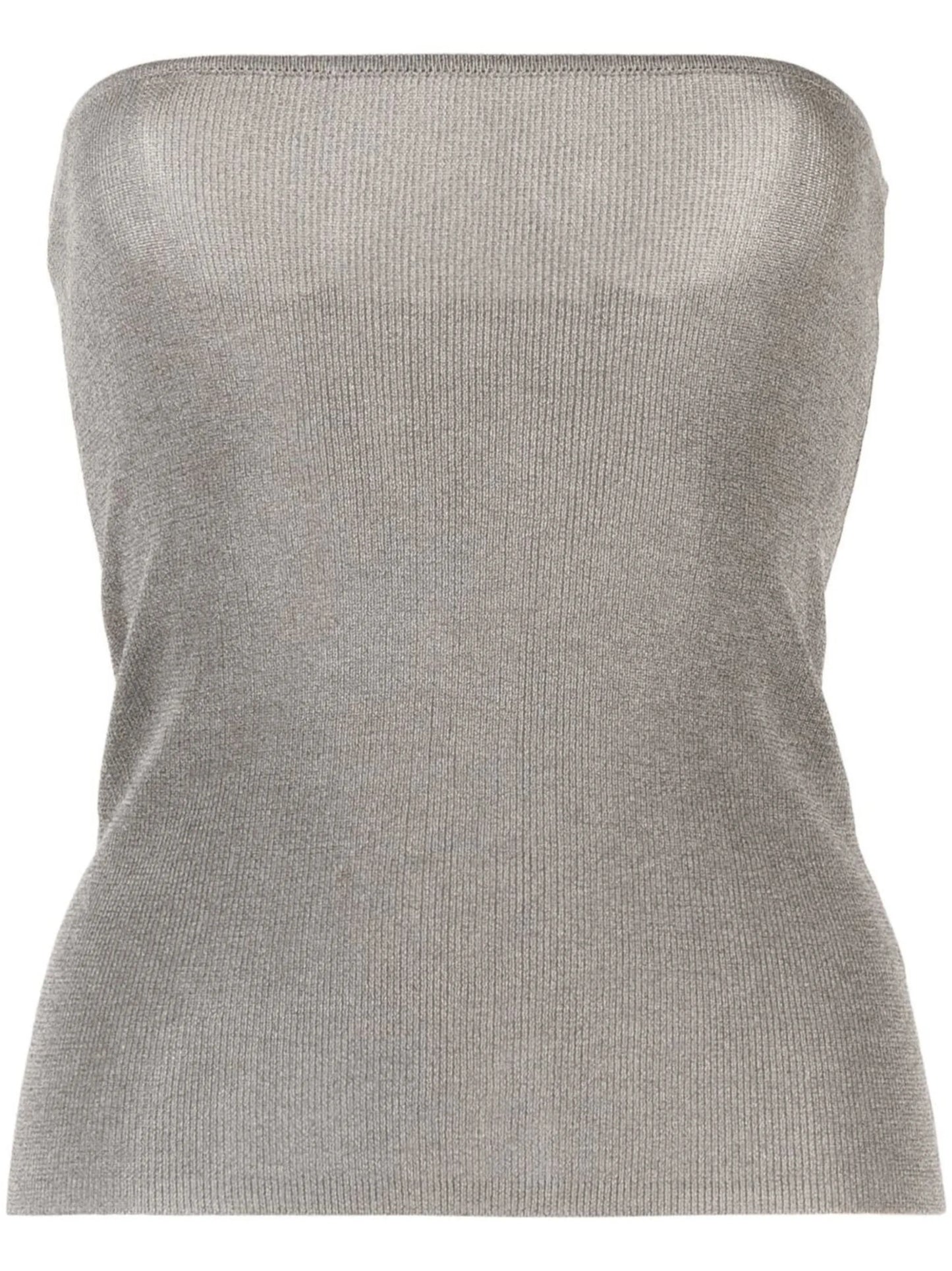 strapless sheer knit top