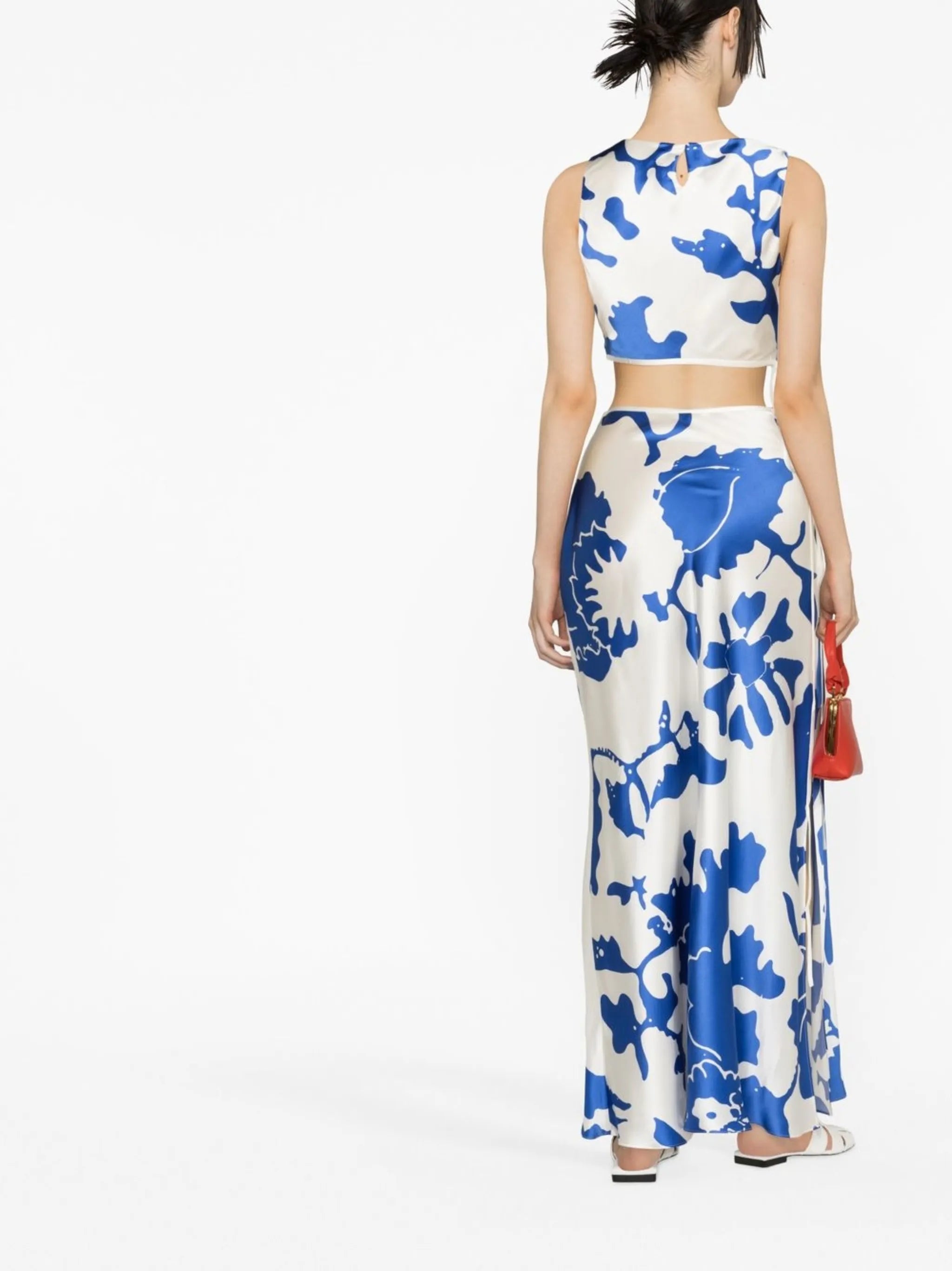 Esme floral-print cropped top