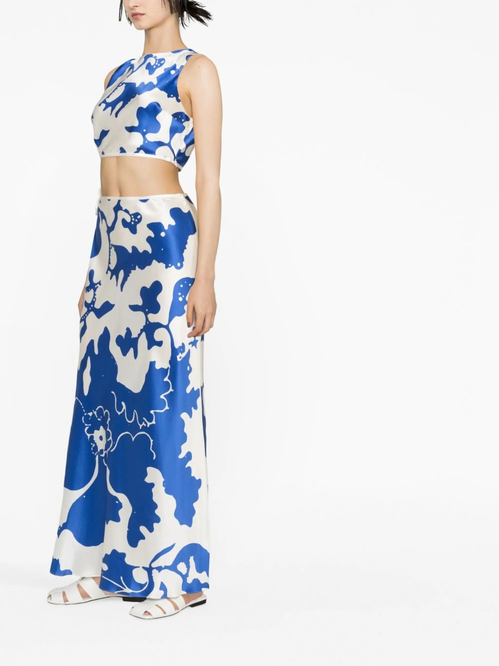 Esme floral-print cropped top
