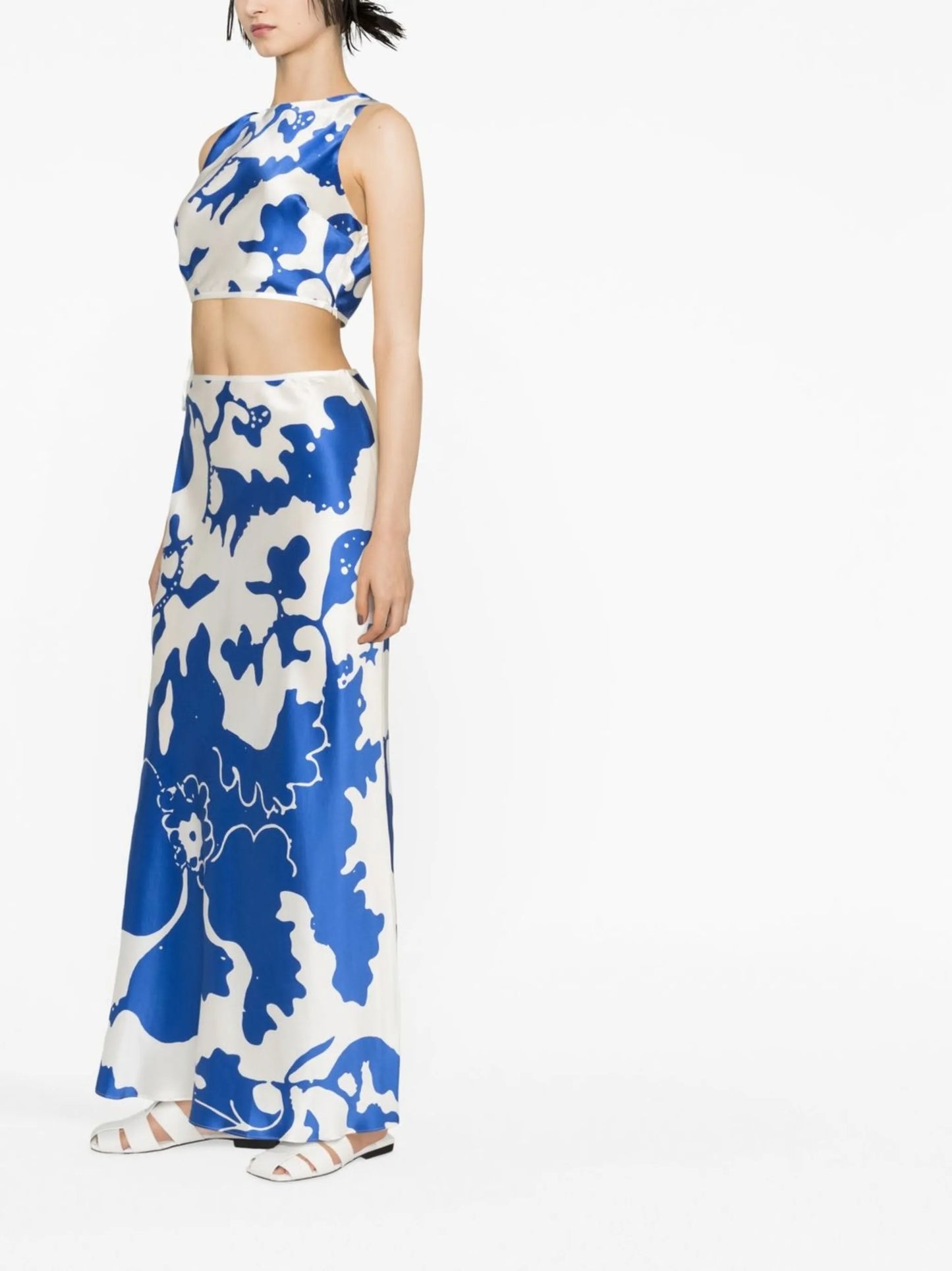 Esme floral-print cropped top