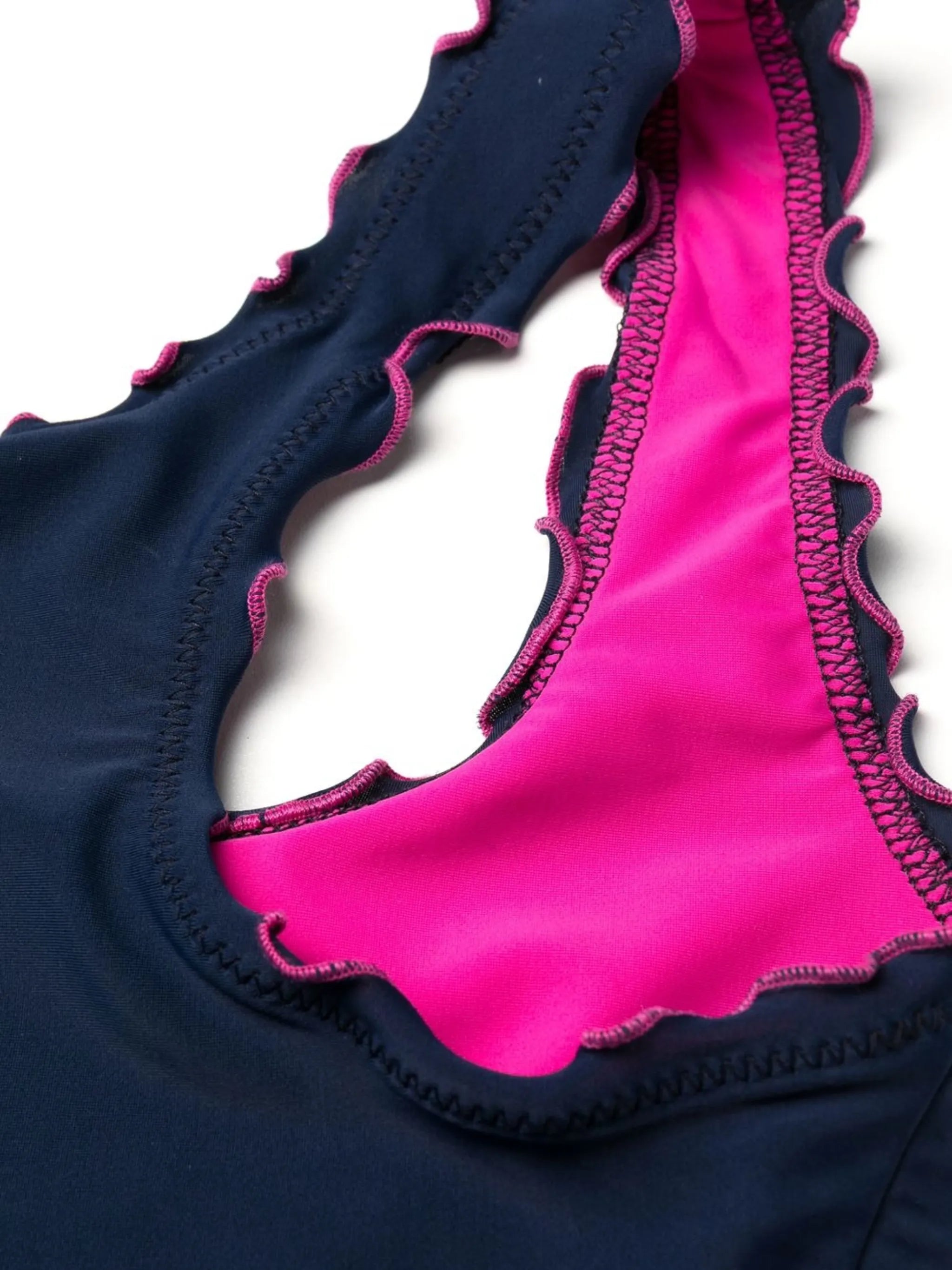 ruffled racerback bikini top