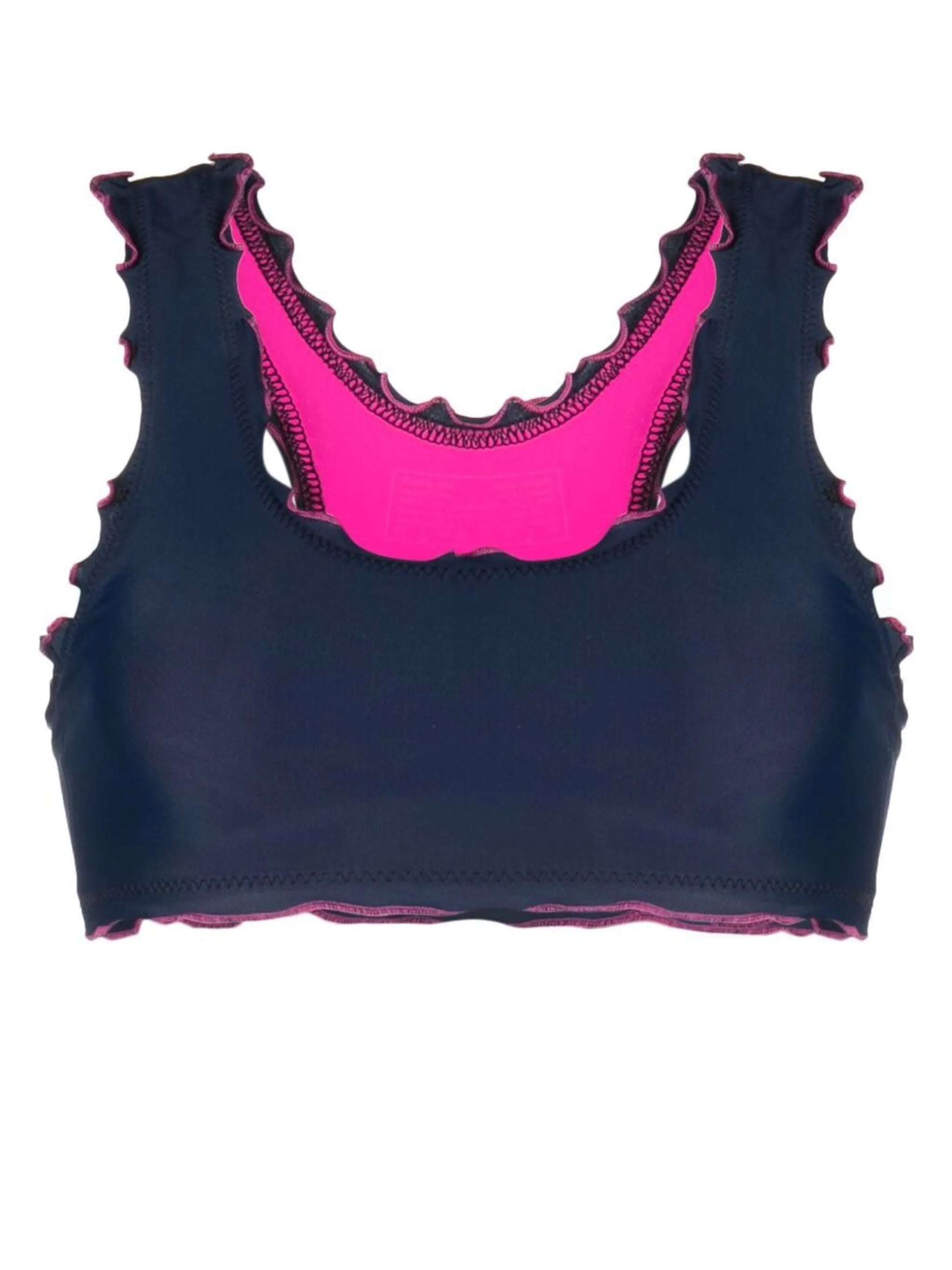 ruffled racerback bikini top