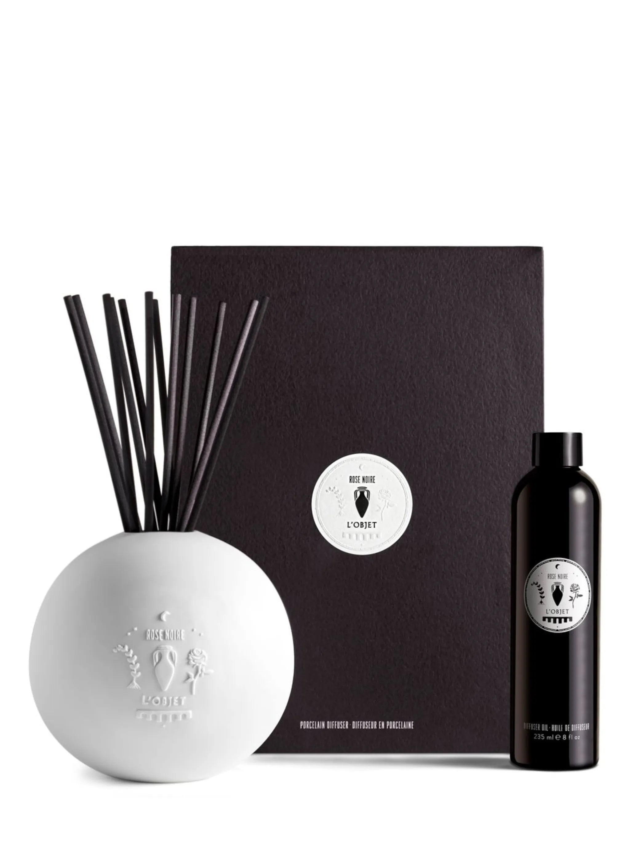 Rose Noire Porcelain Diffuser set