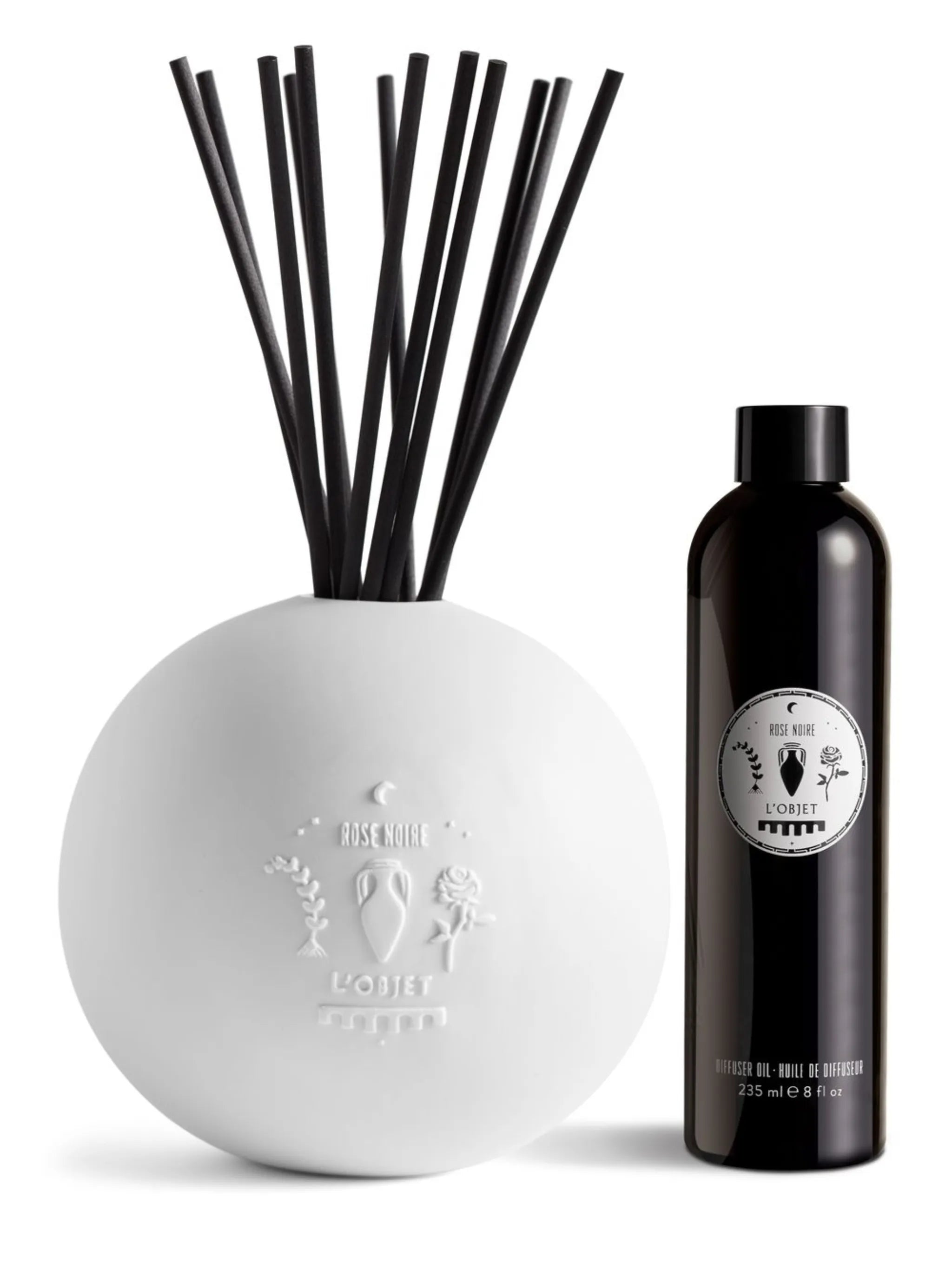 Rose Noire Porcelain Diffuser set