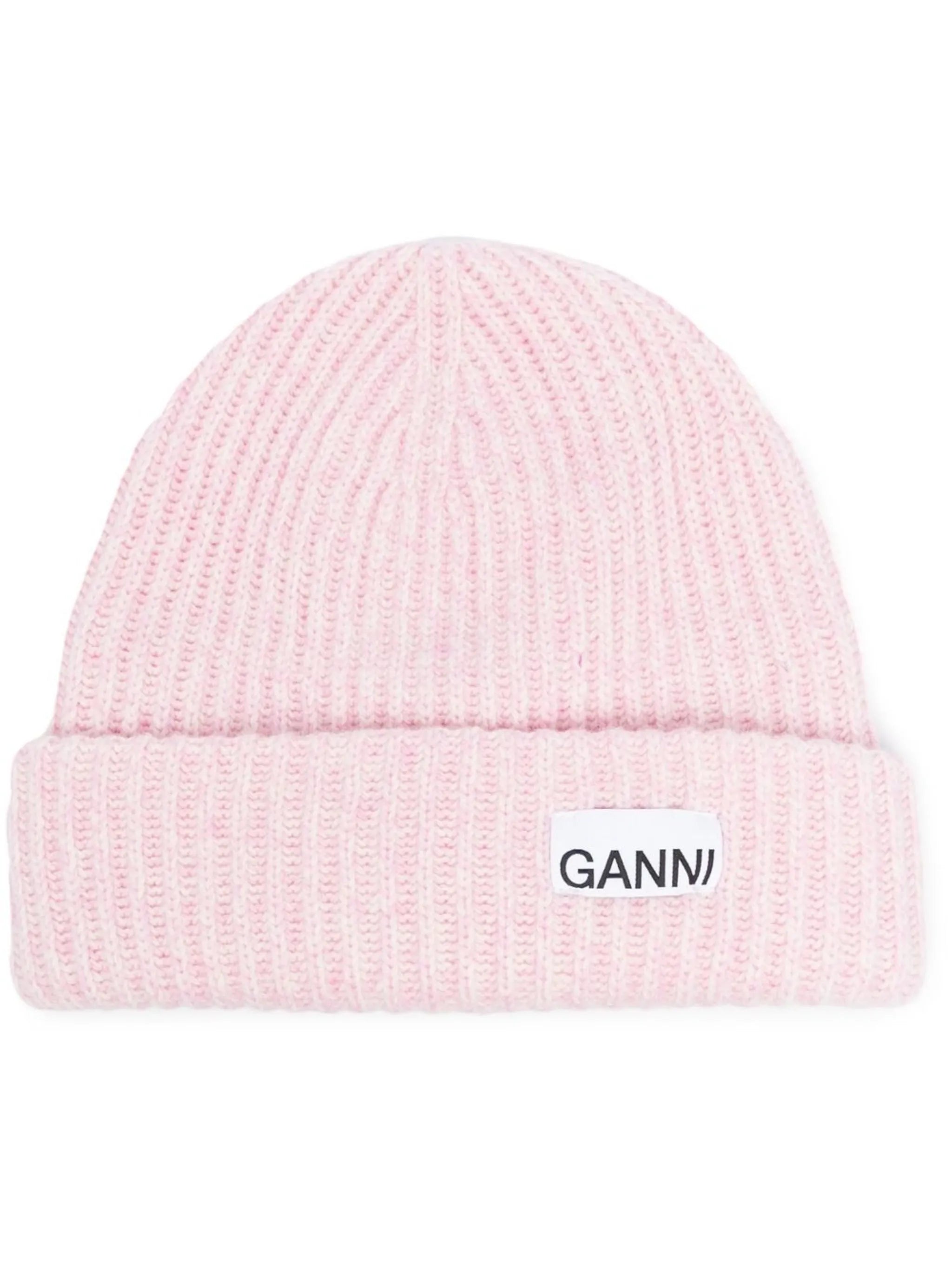 logo-patch ribbed-knit beanie