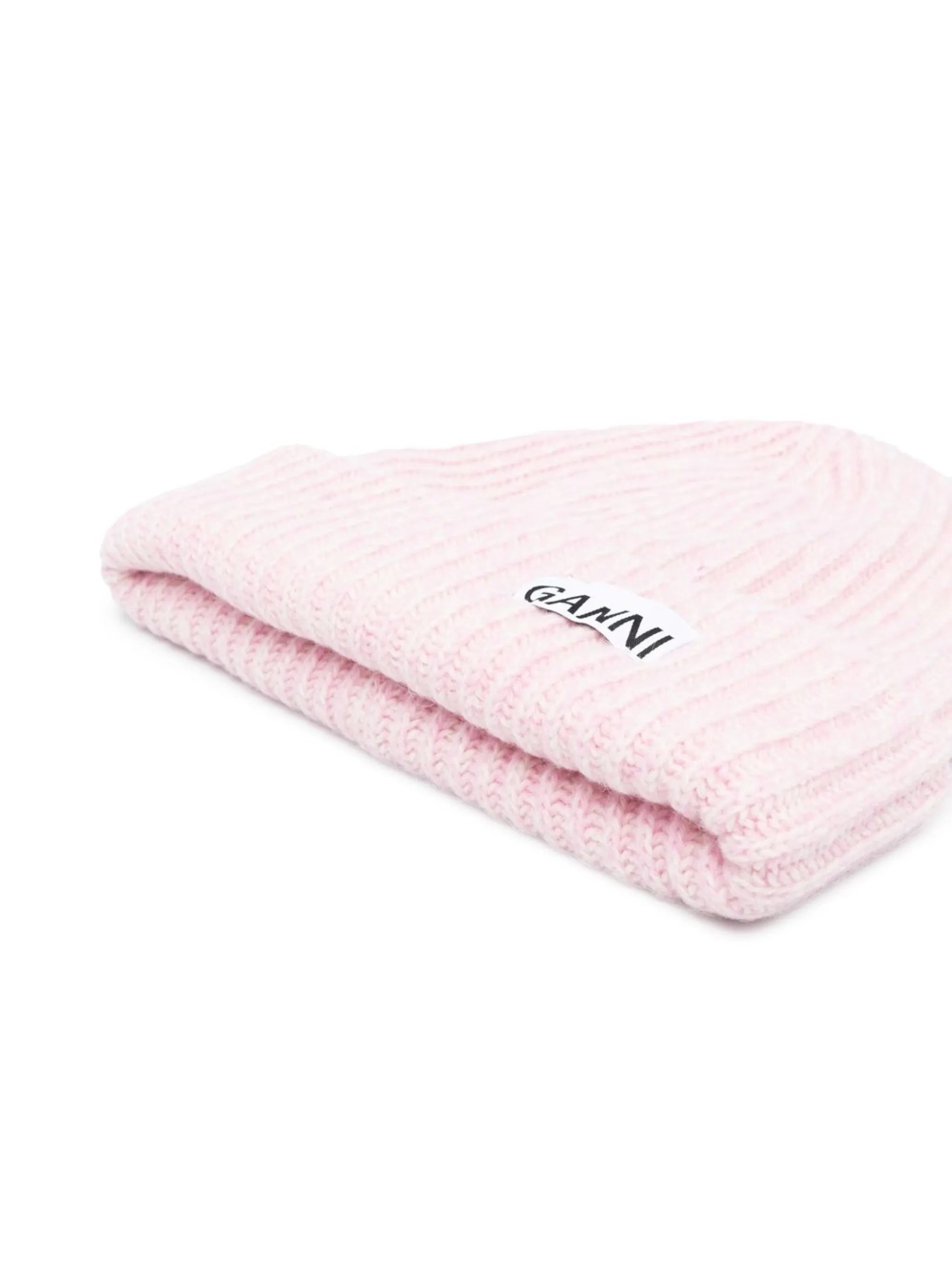 logo-patch ribbed-knit beanie