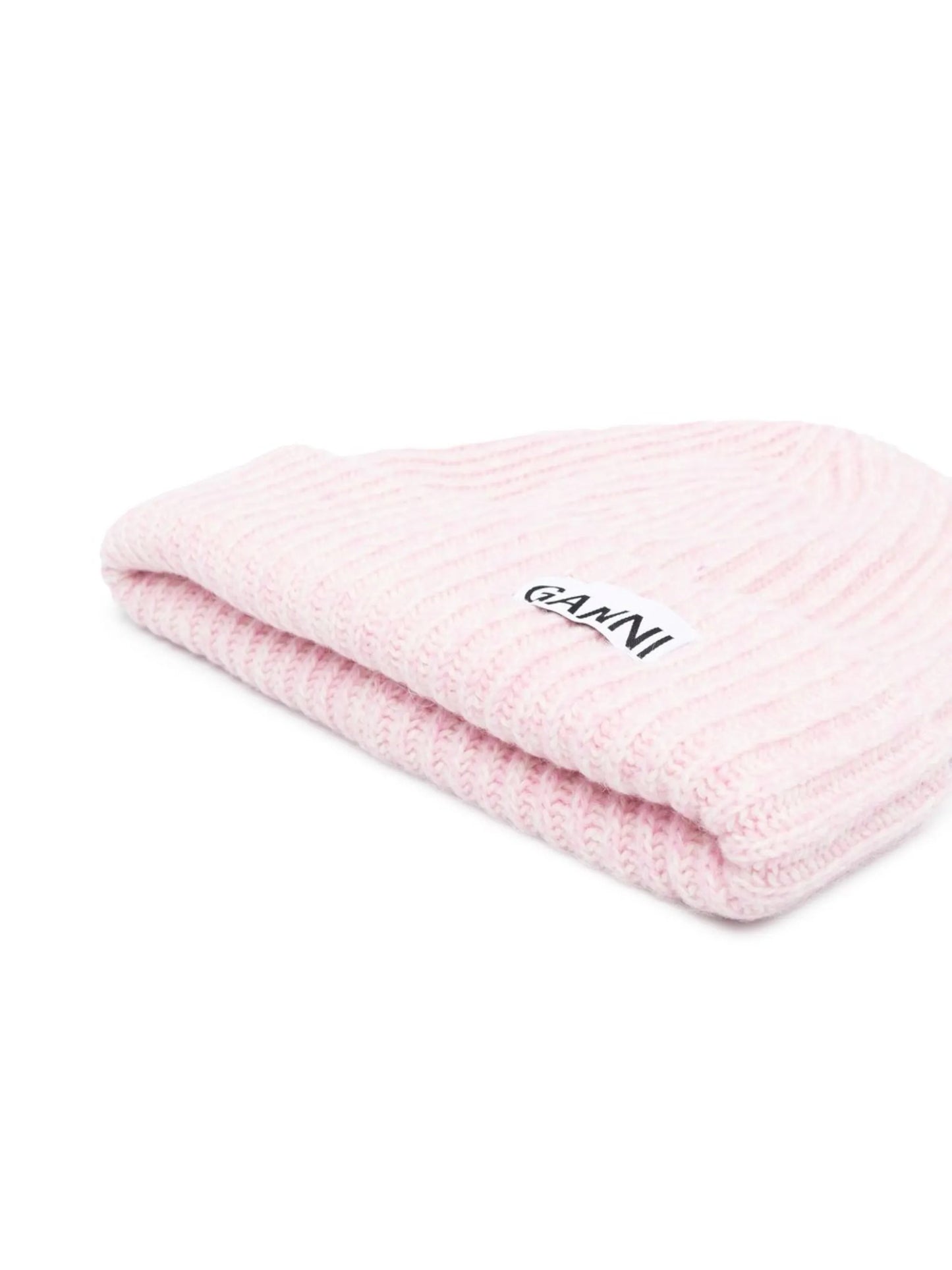 logo-patch ribbed-knit beanie
