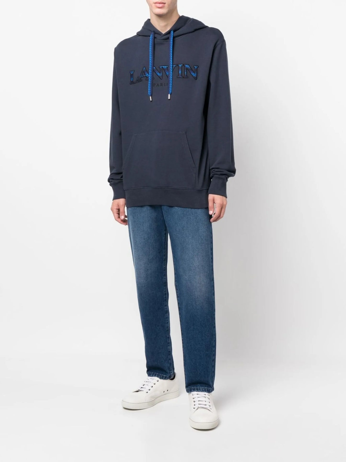 embroidered-logo hoodie