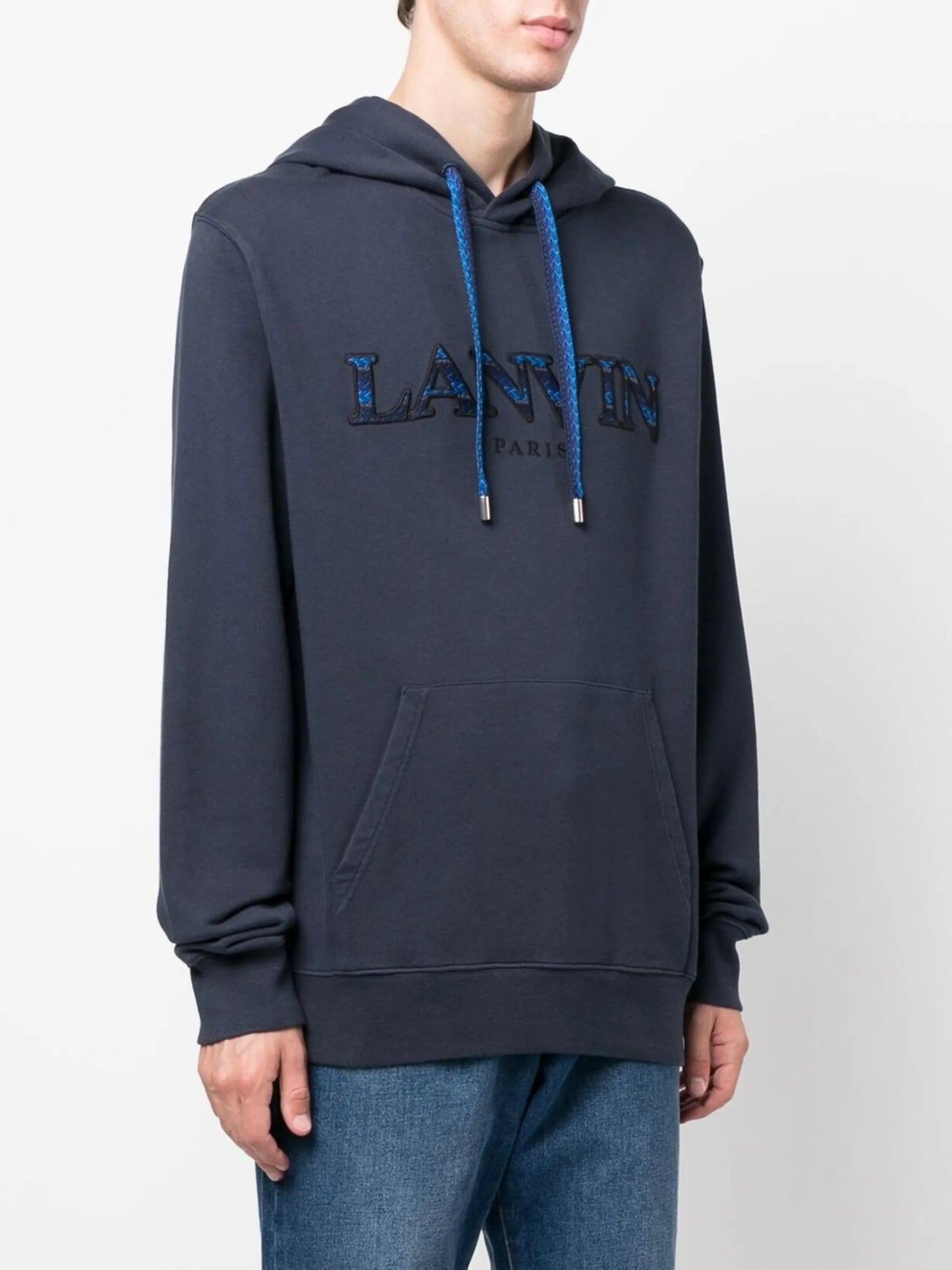 embroidered-logo hoodie