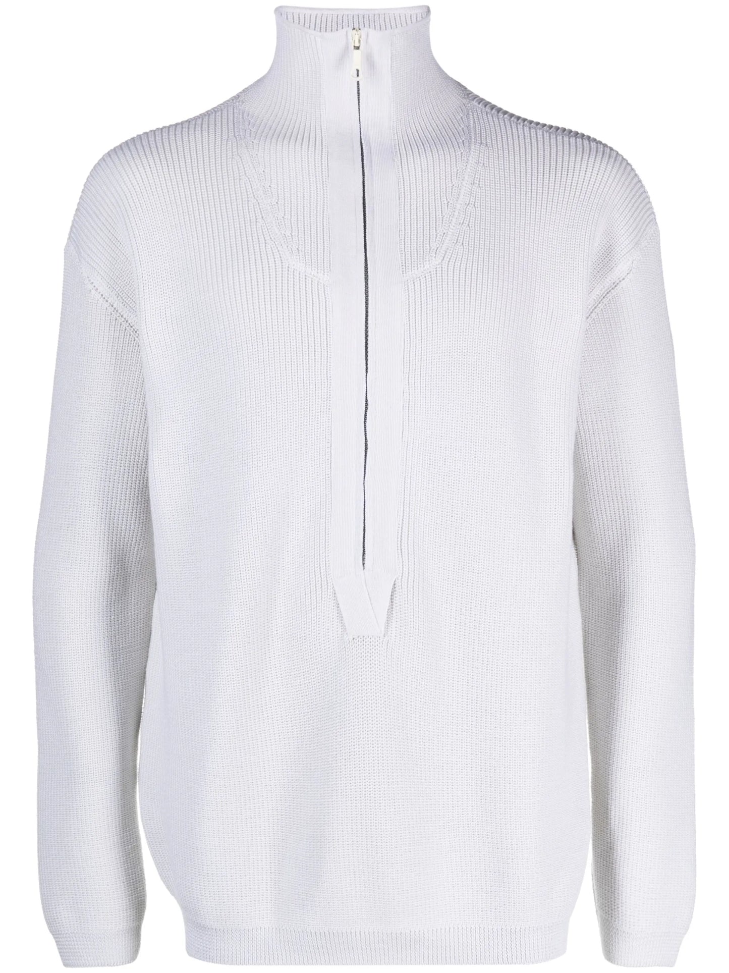zipped funnel-neck jumper