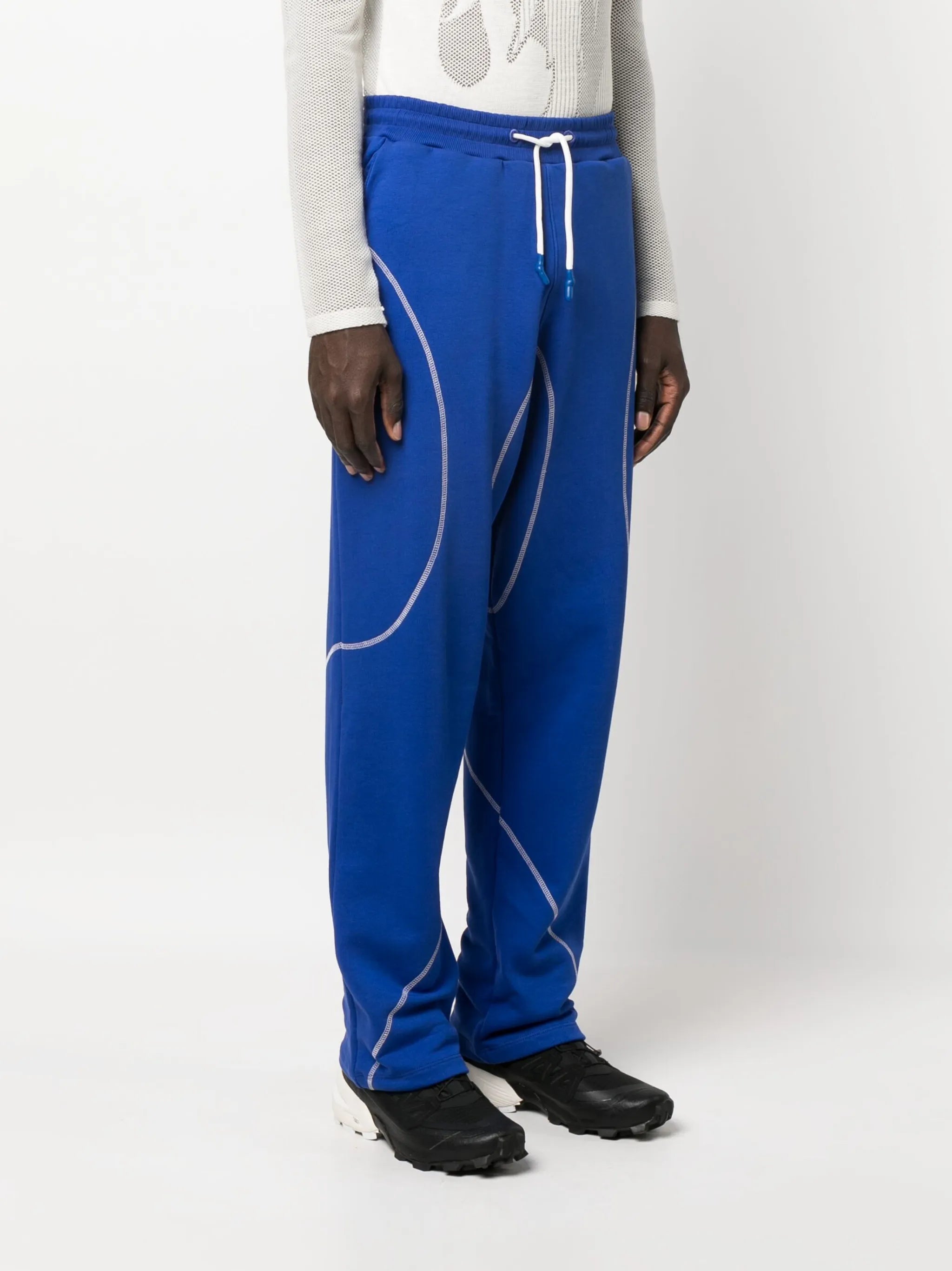 contrast-stitching track pants