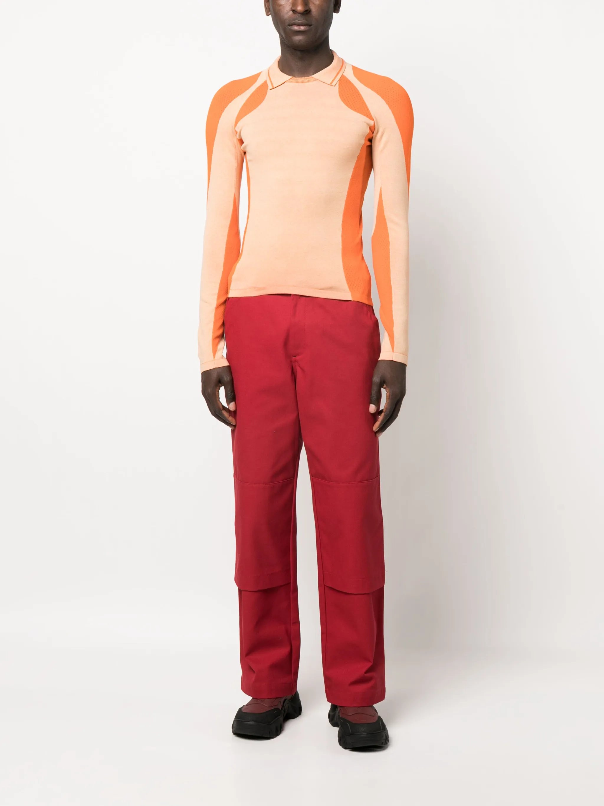 panelled knit compression top