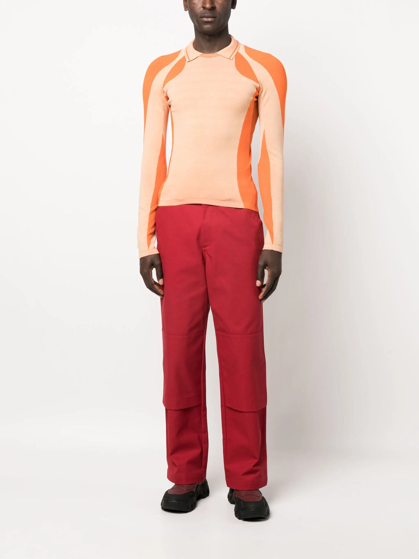 panelled knit compression top