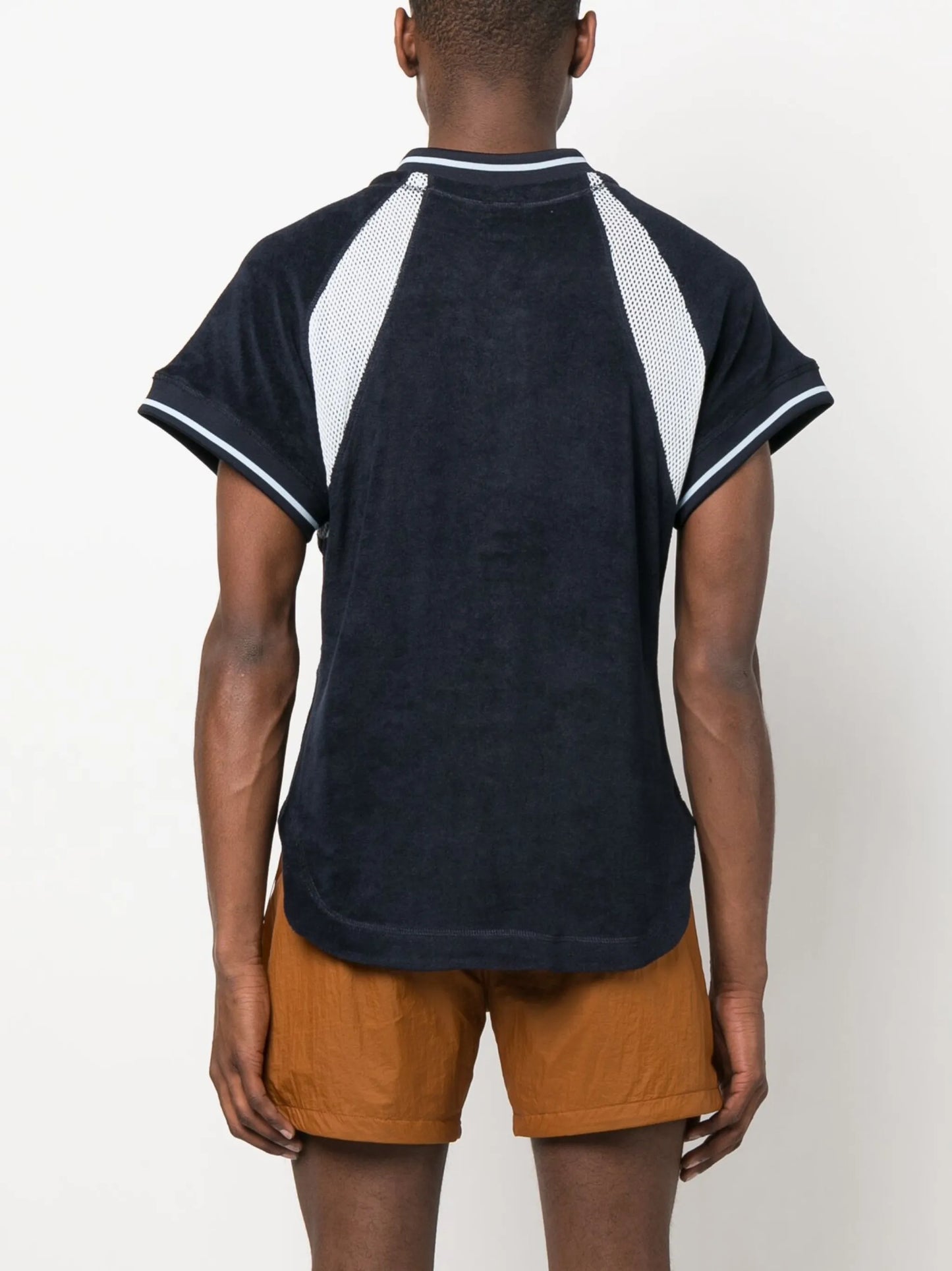 logo-embossed cap-sleeve top