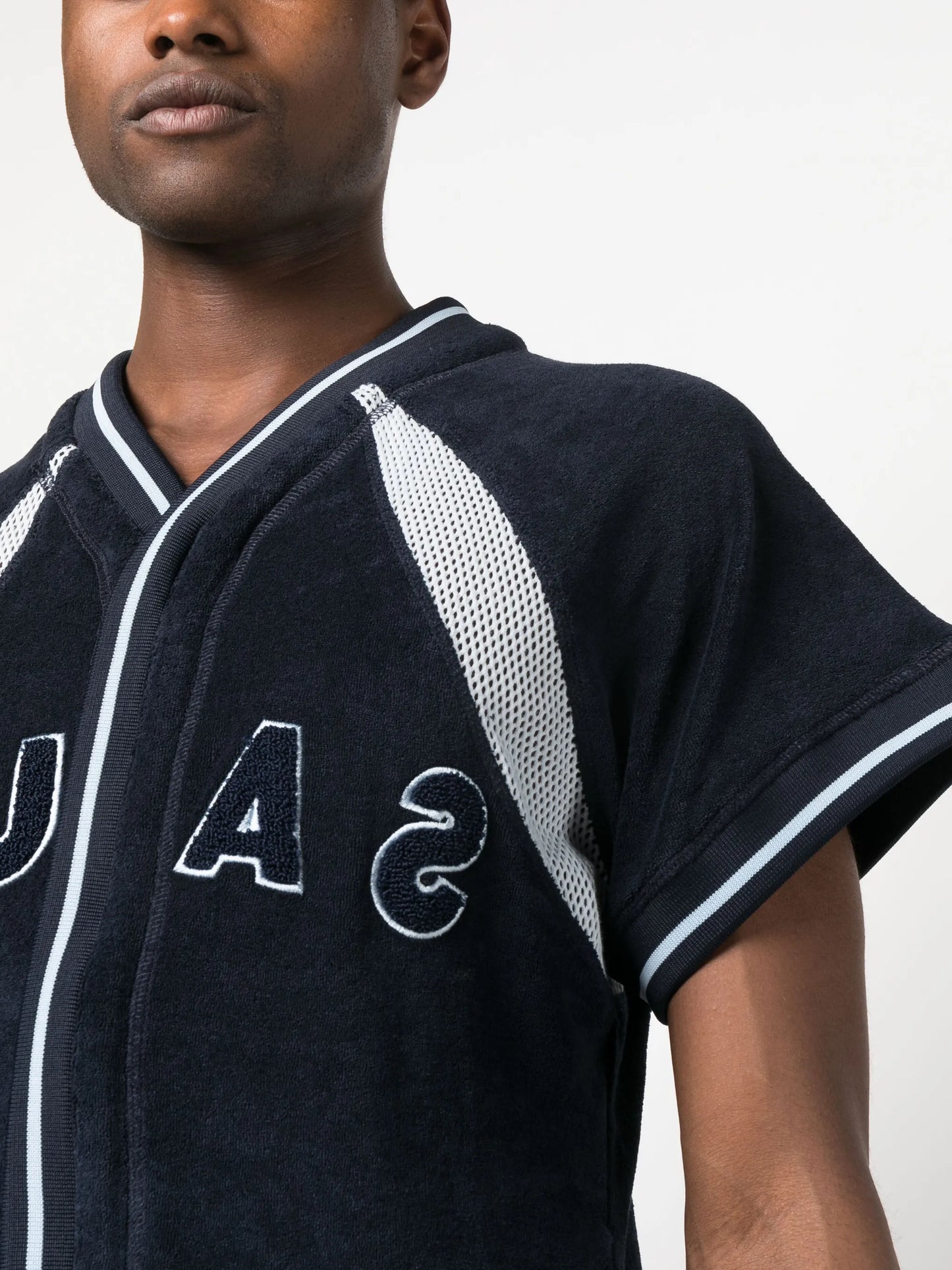 logo-embossed cap-sleeve top