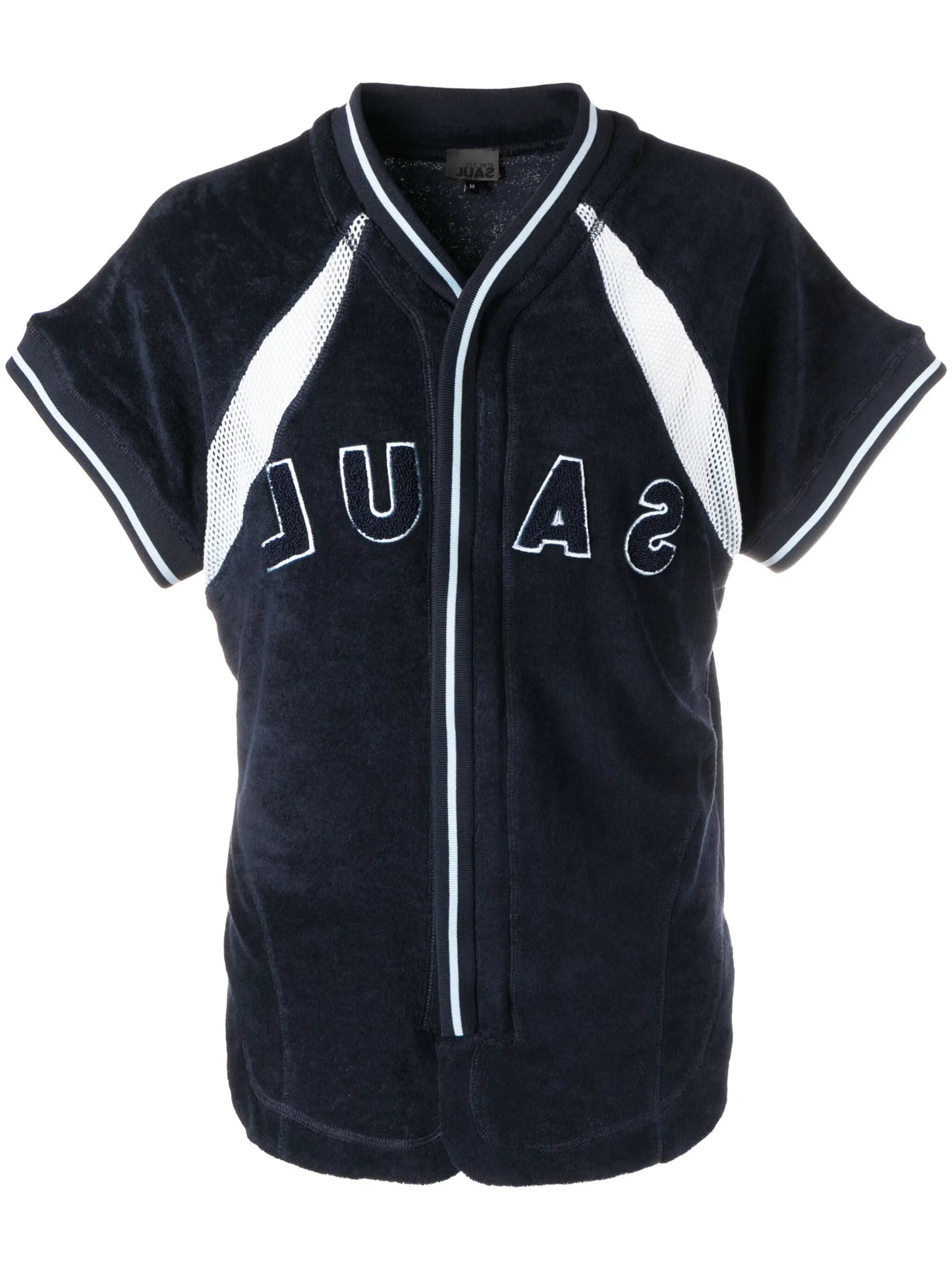 logo-embossed cap-sleeve top