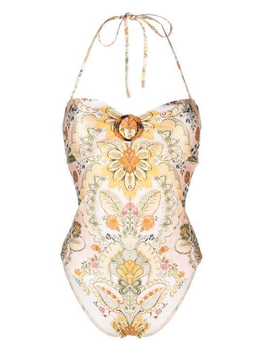 baroque pattern-print swimsuit