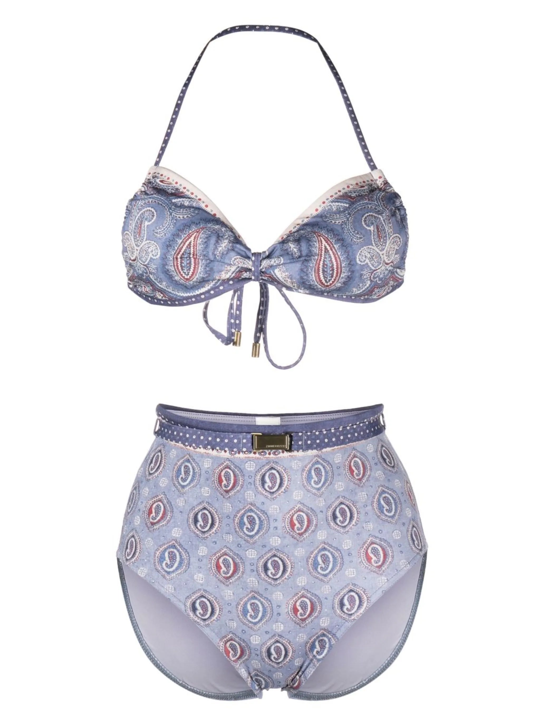 paisley-print halterneck bikini