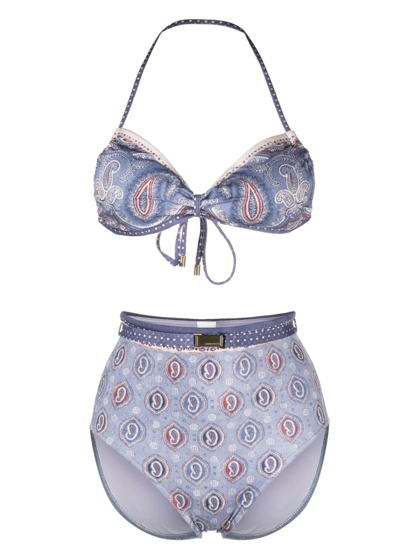 paisley-print halterneck bikini