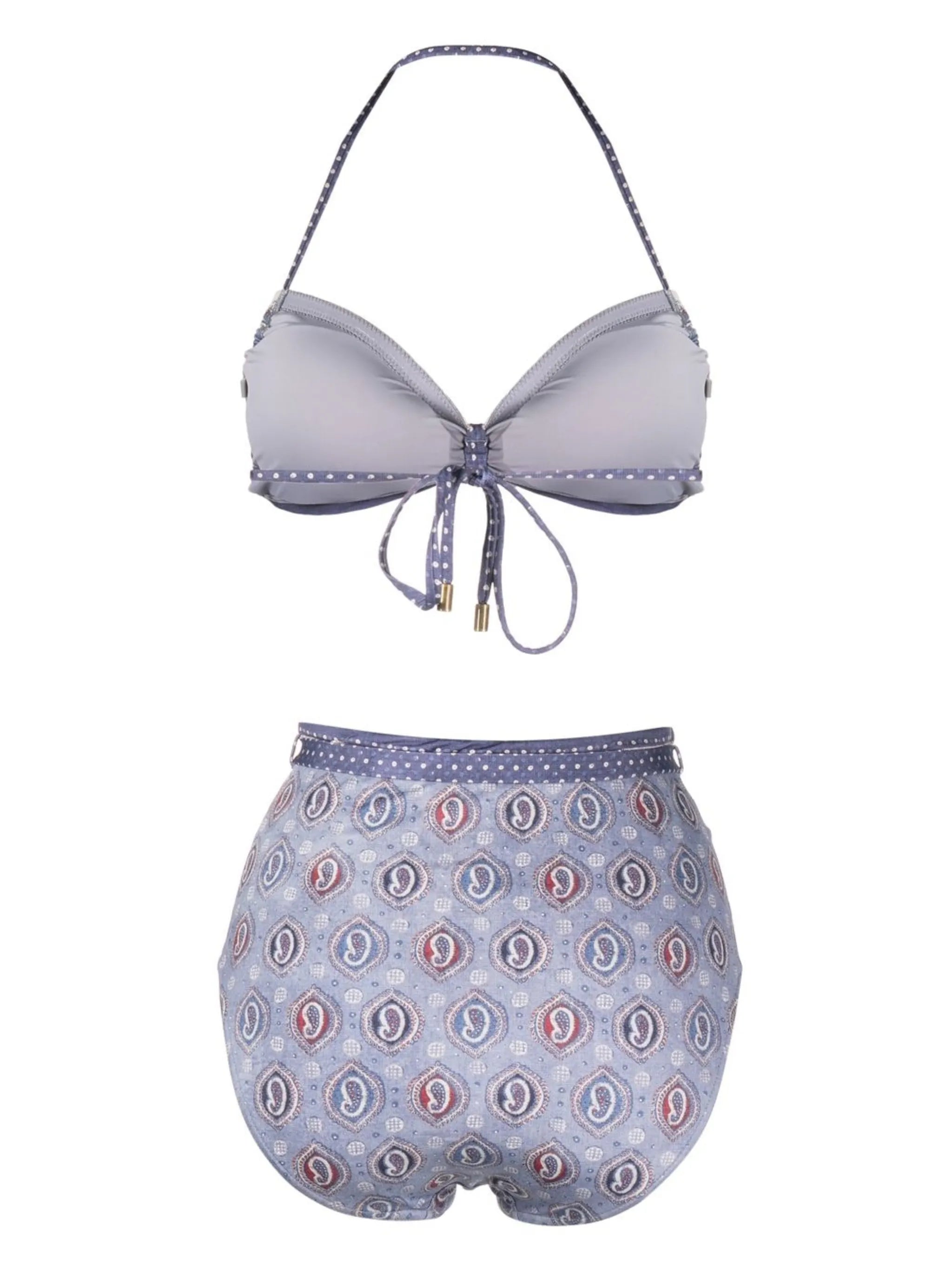paisley-print halterneck bikini