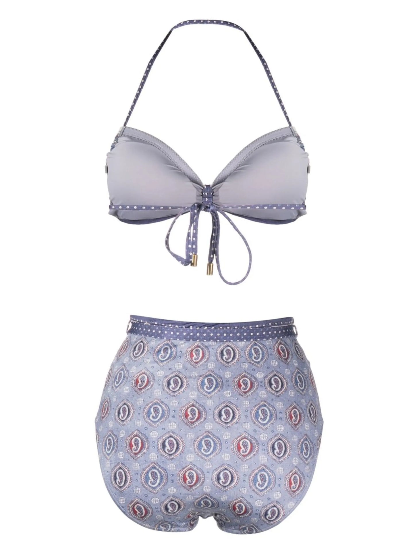 paisley-print halterneck bikini