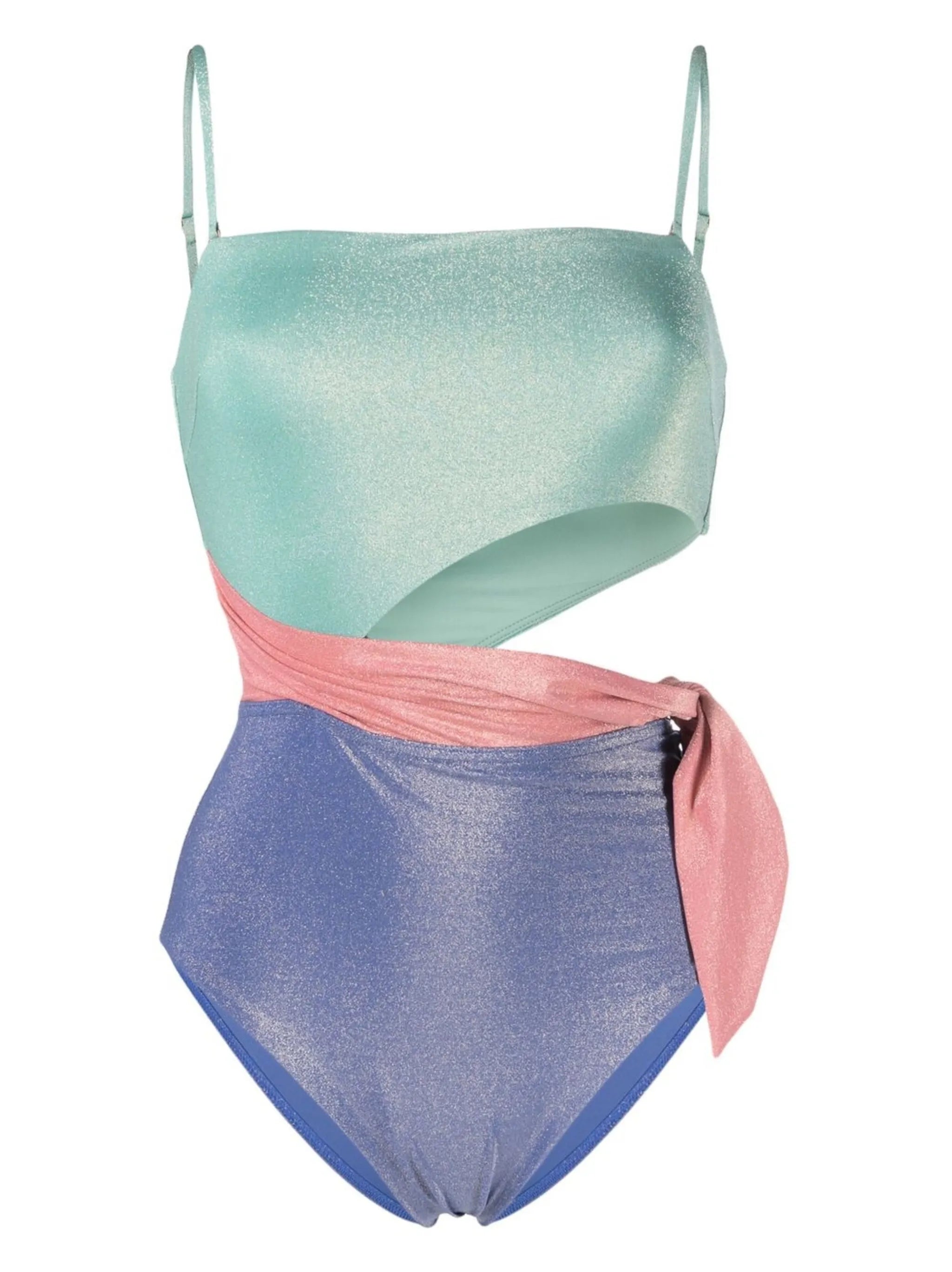 Clover lurex scarf-tie swimsuit