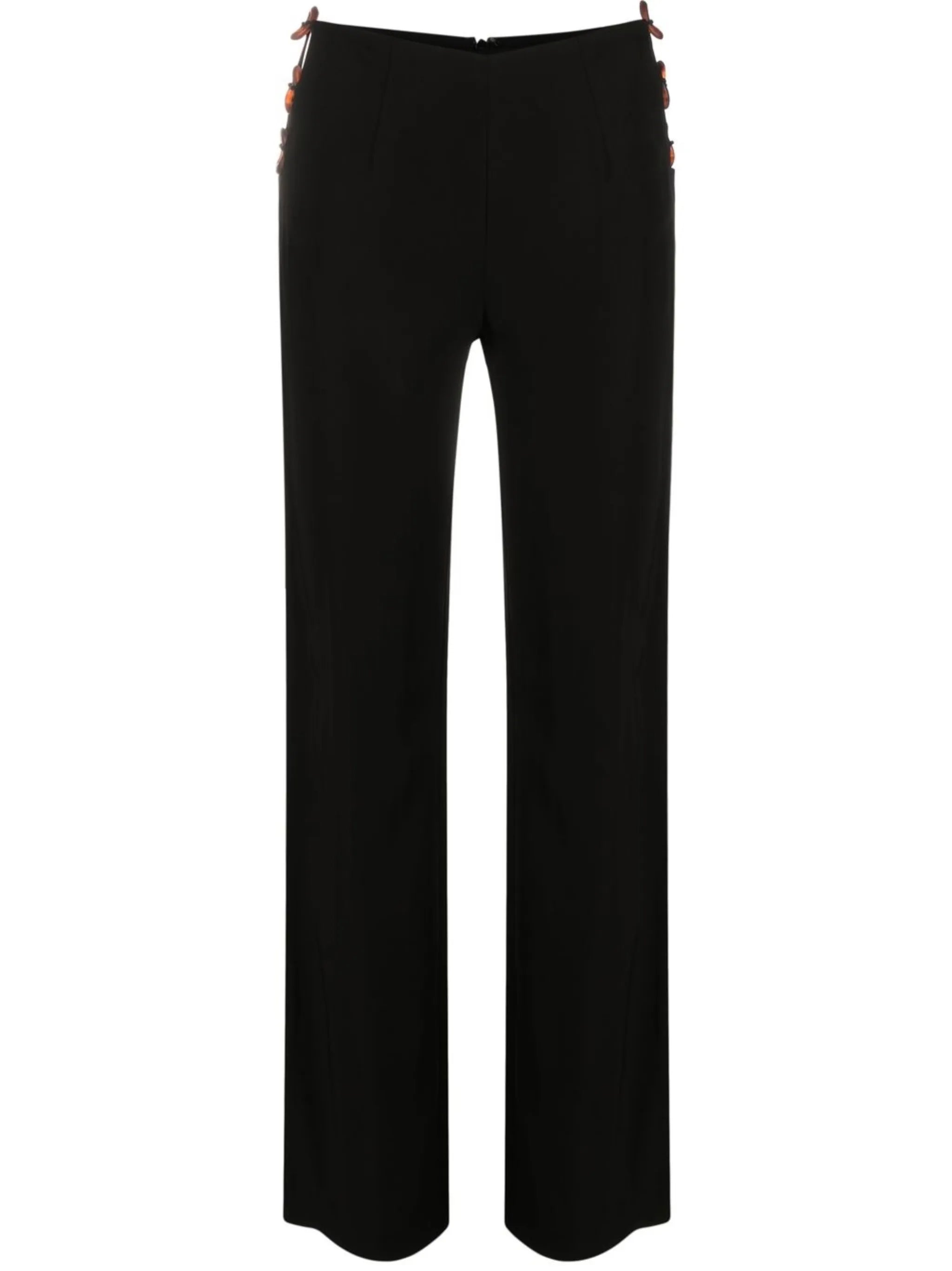 ring-detail straight-leg trousers