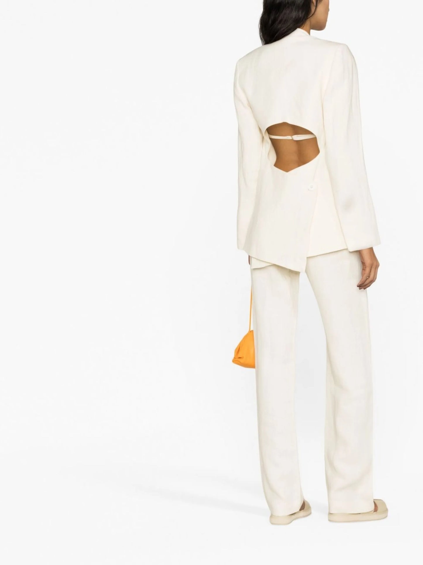 linen cutout blazer