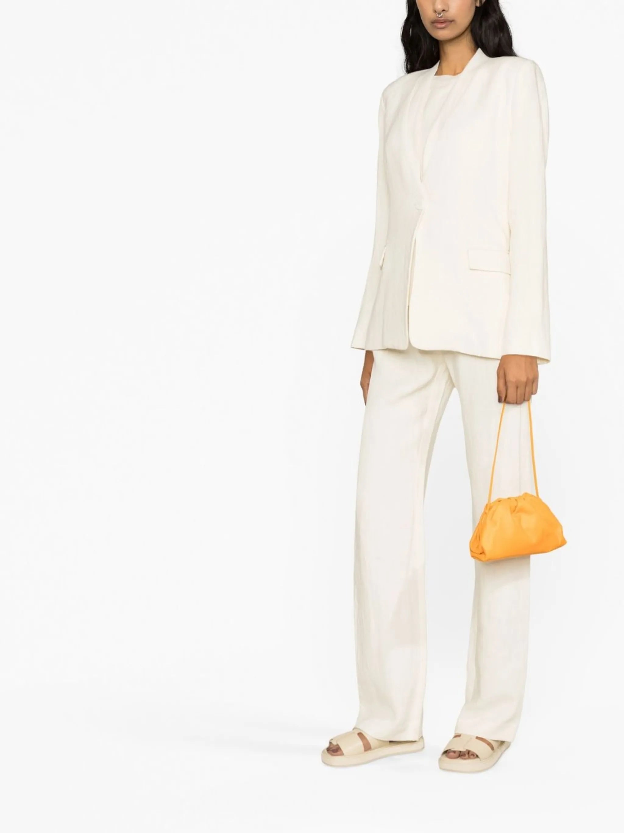 linen cutout blazer