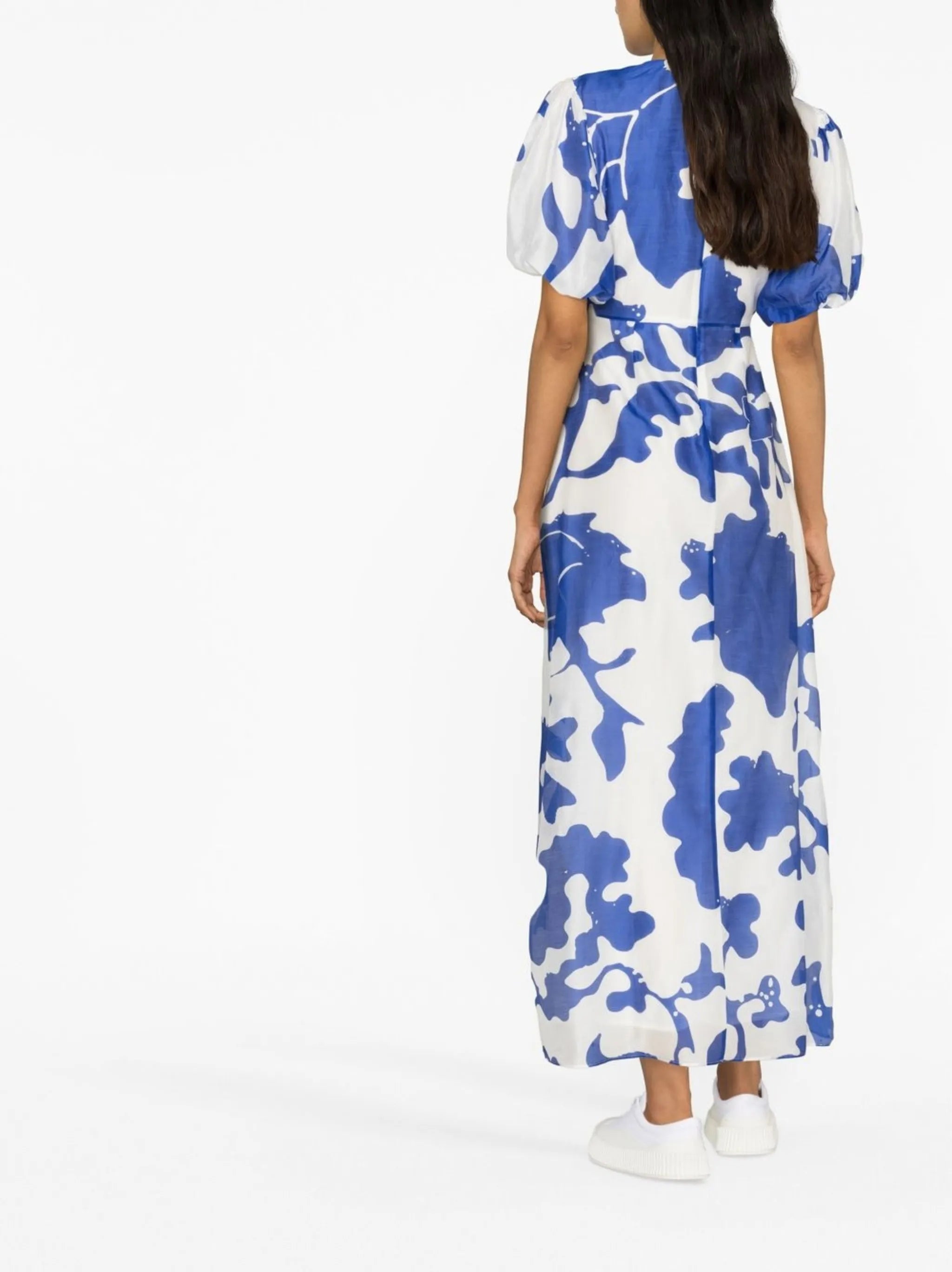 Vivi abstract-print puff-sleeve maxi dress