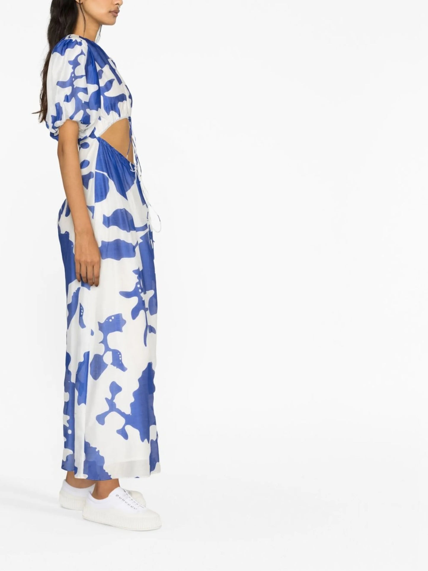 Vivi abstract-print puff-sleeve maxi dress