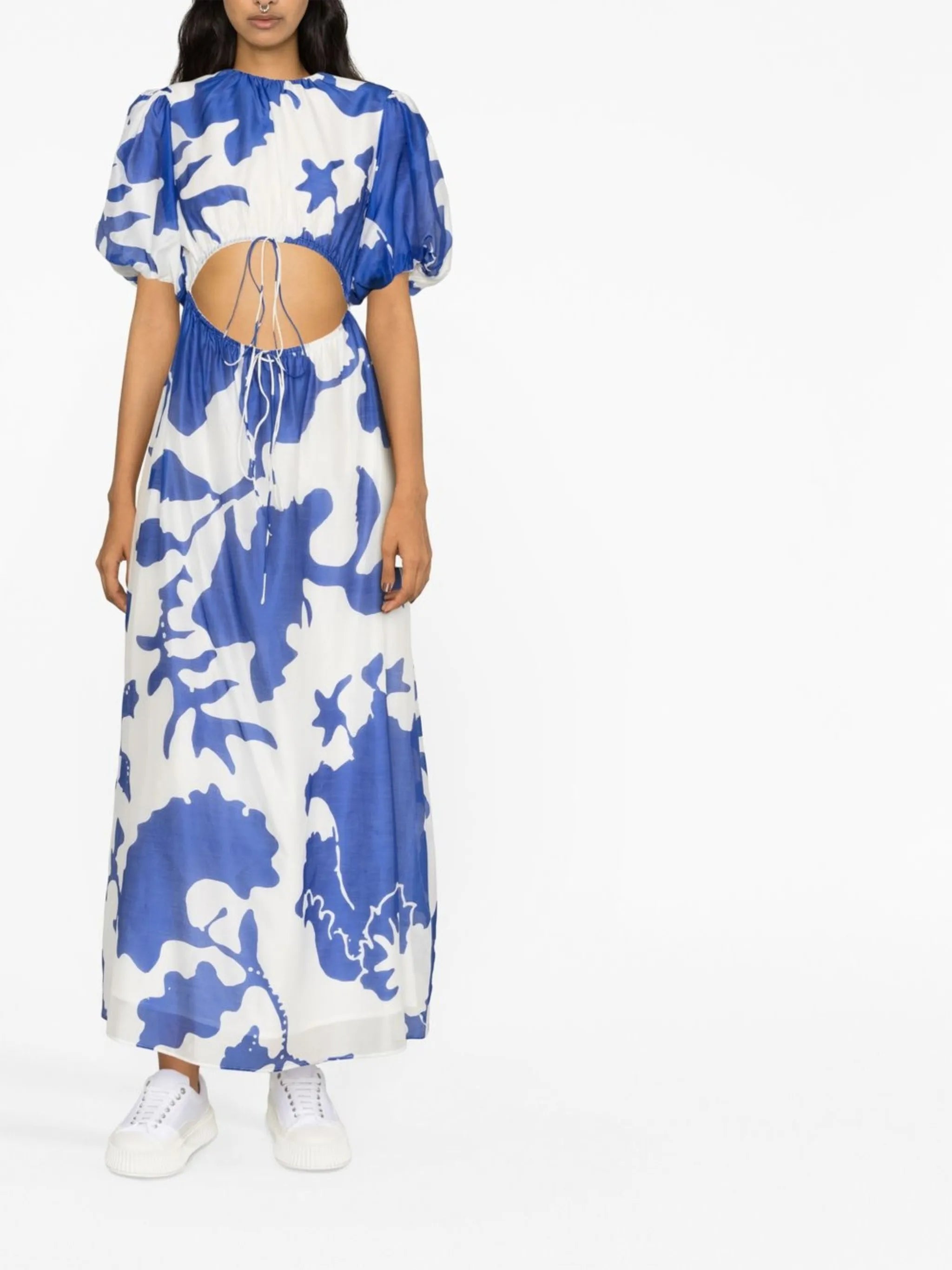 Vivi abstract-print puff-sleeve maxi dress