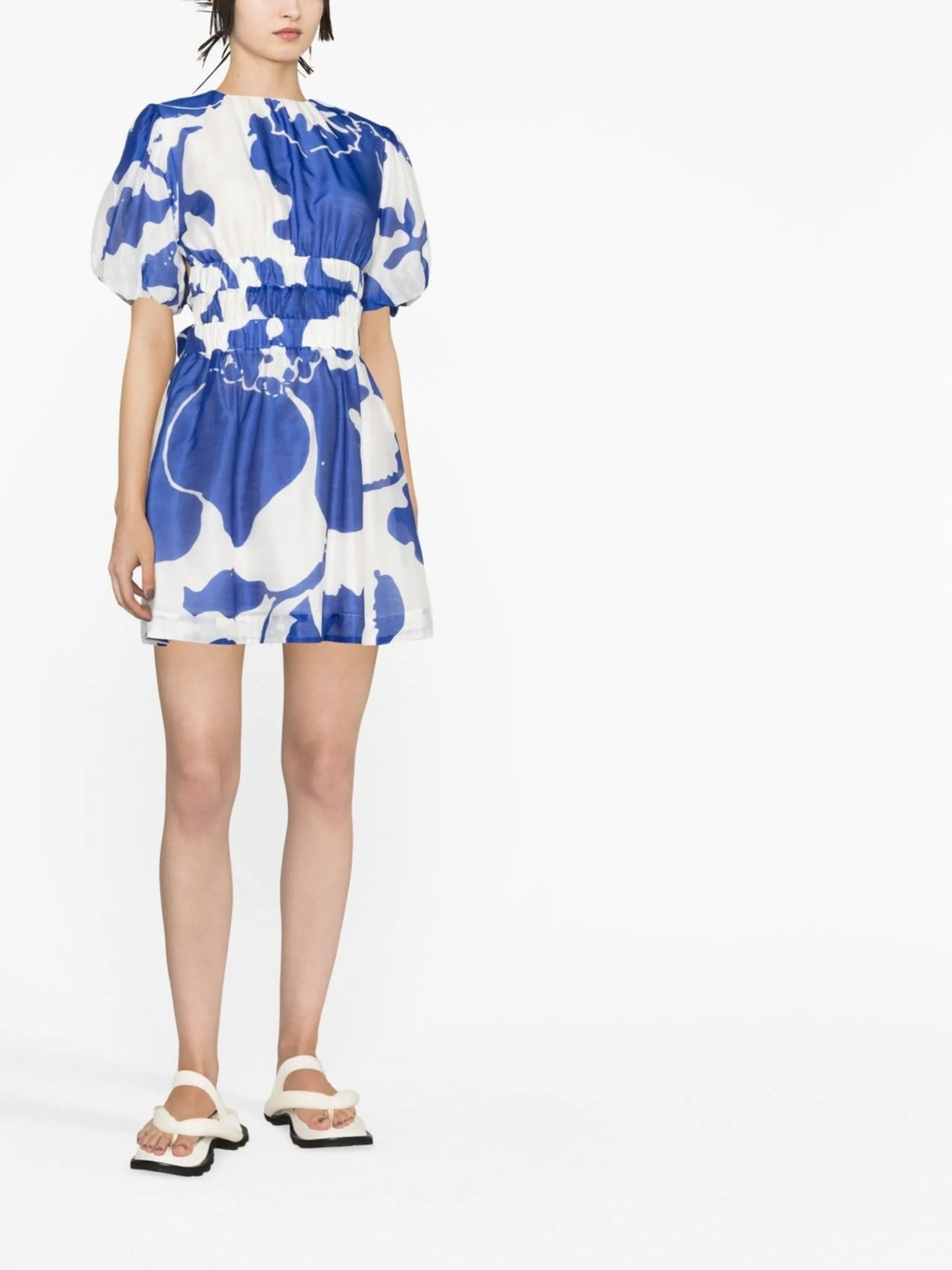 Vivi abstract-print open-back minidress