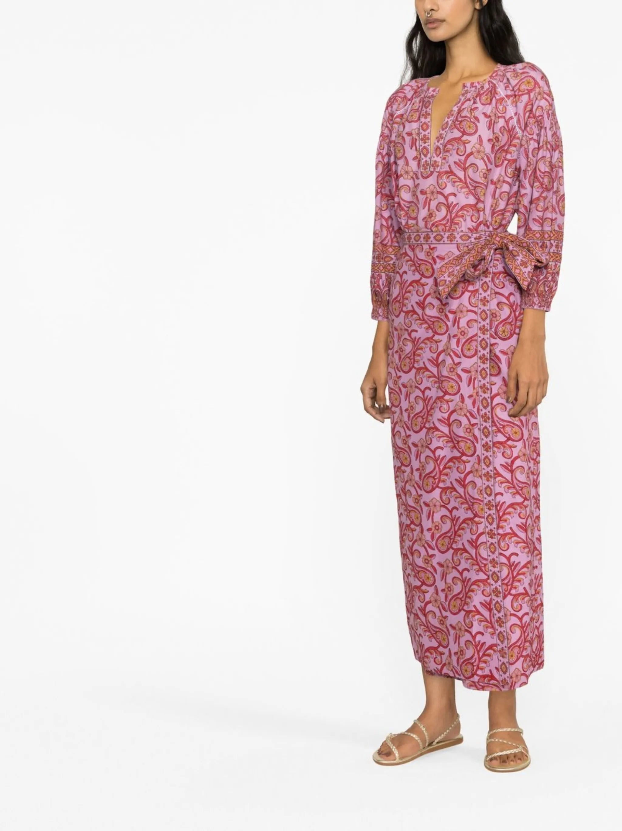 paisley-print wrap skirt