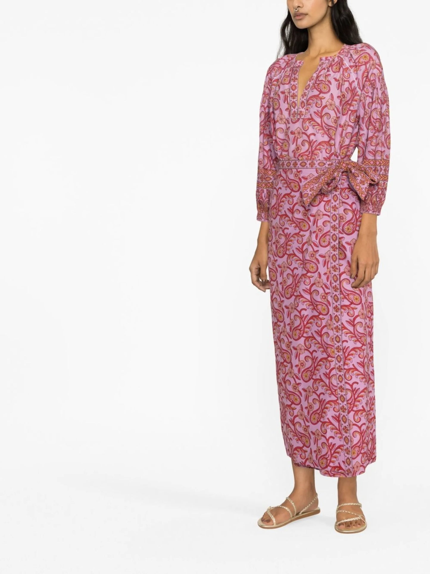 paisley-print wrap skirt