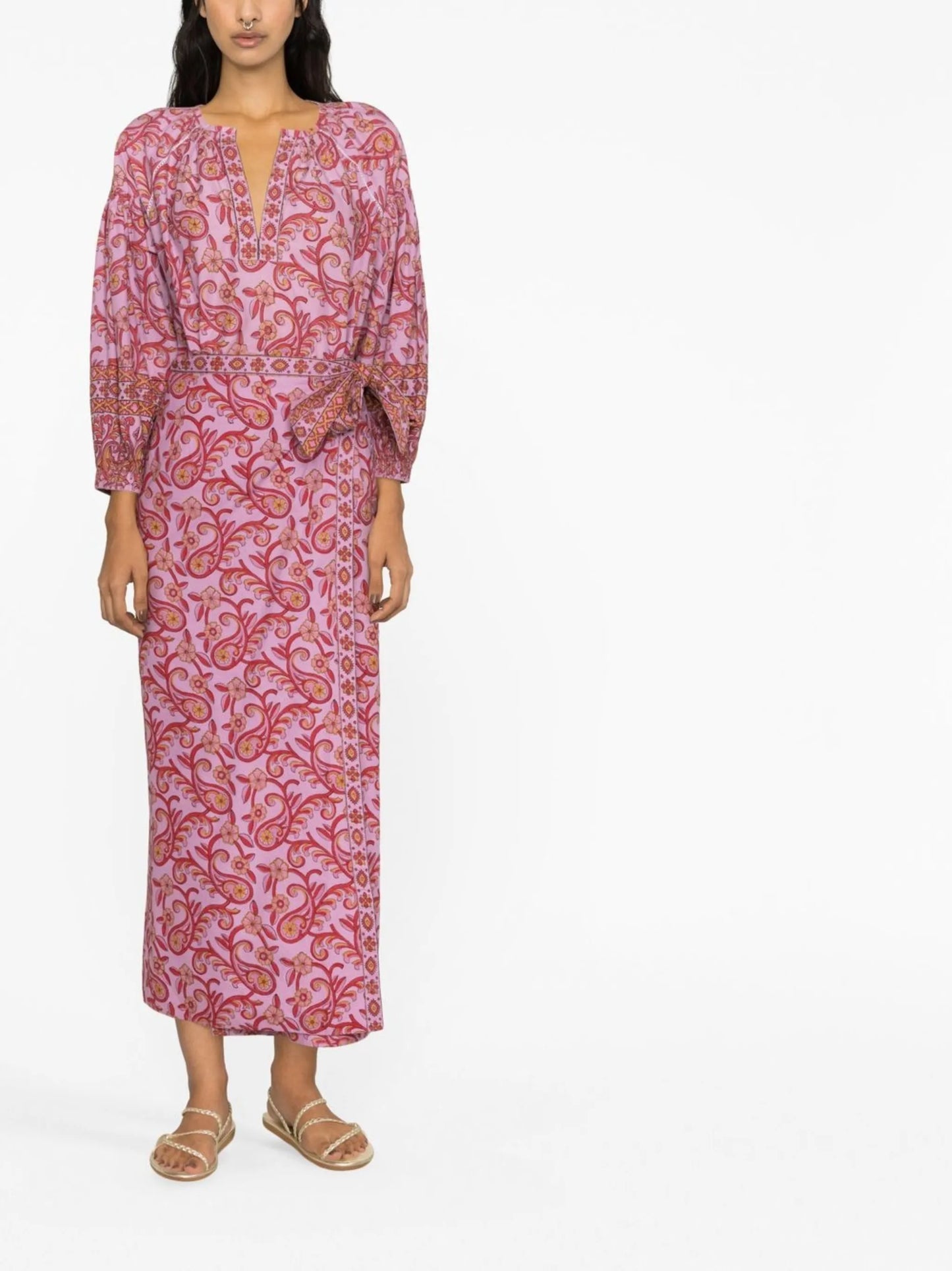 paisley-print wrap skirt