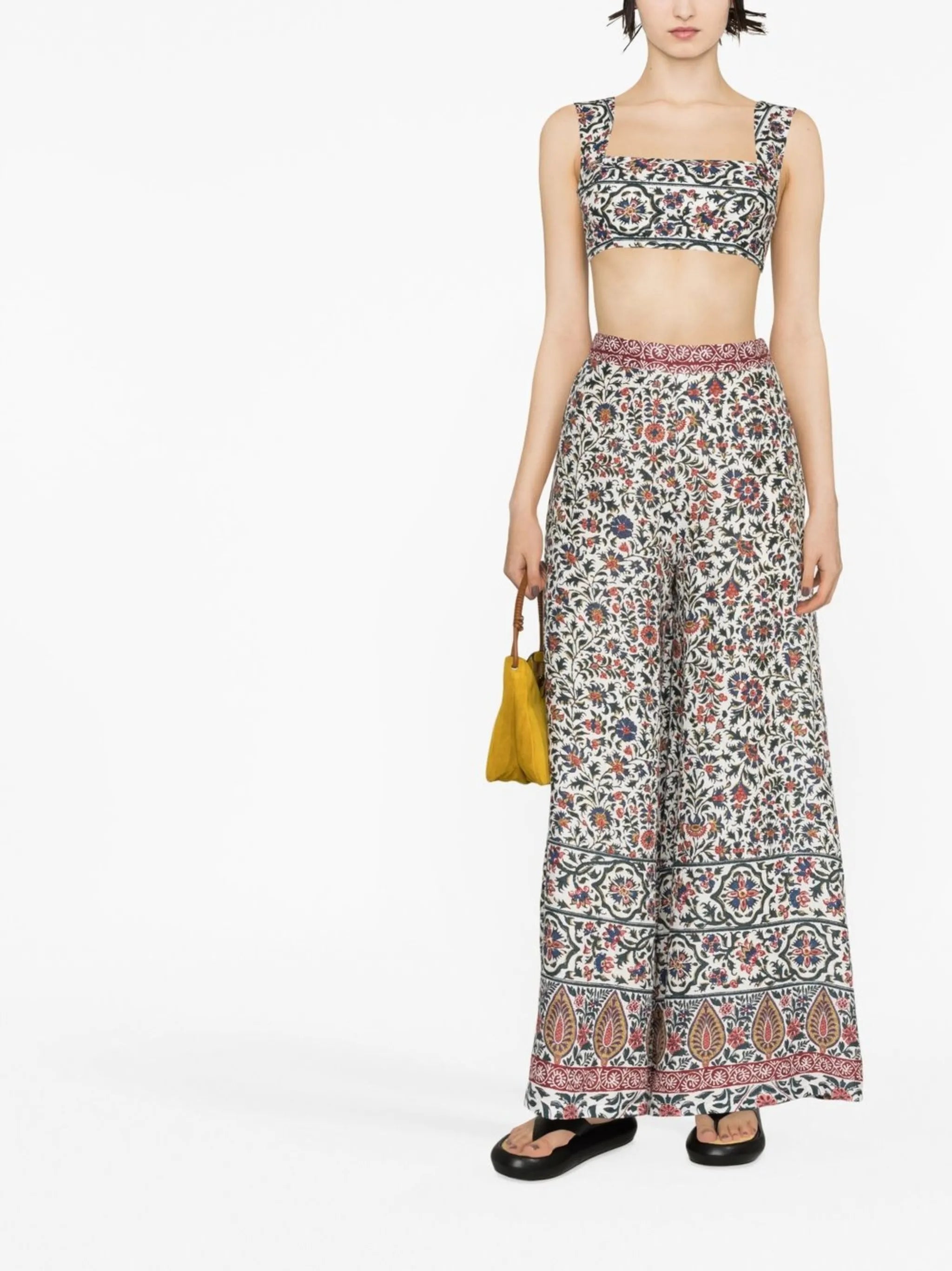 Verbena paisley-print crop top