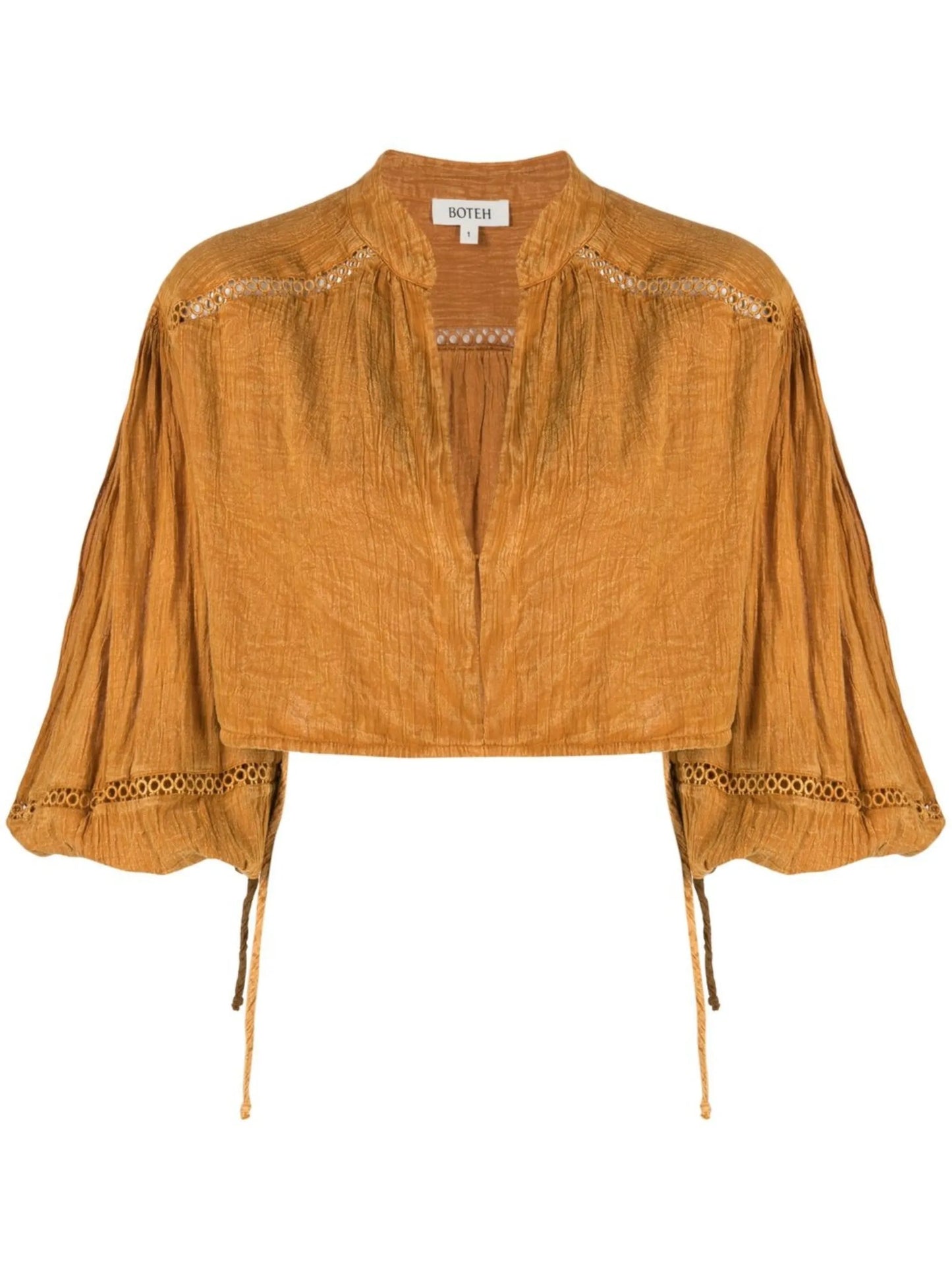 cropped long-sleeve blouse