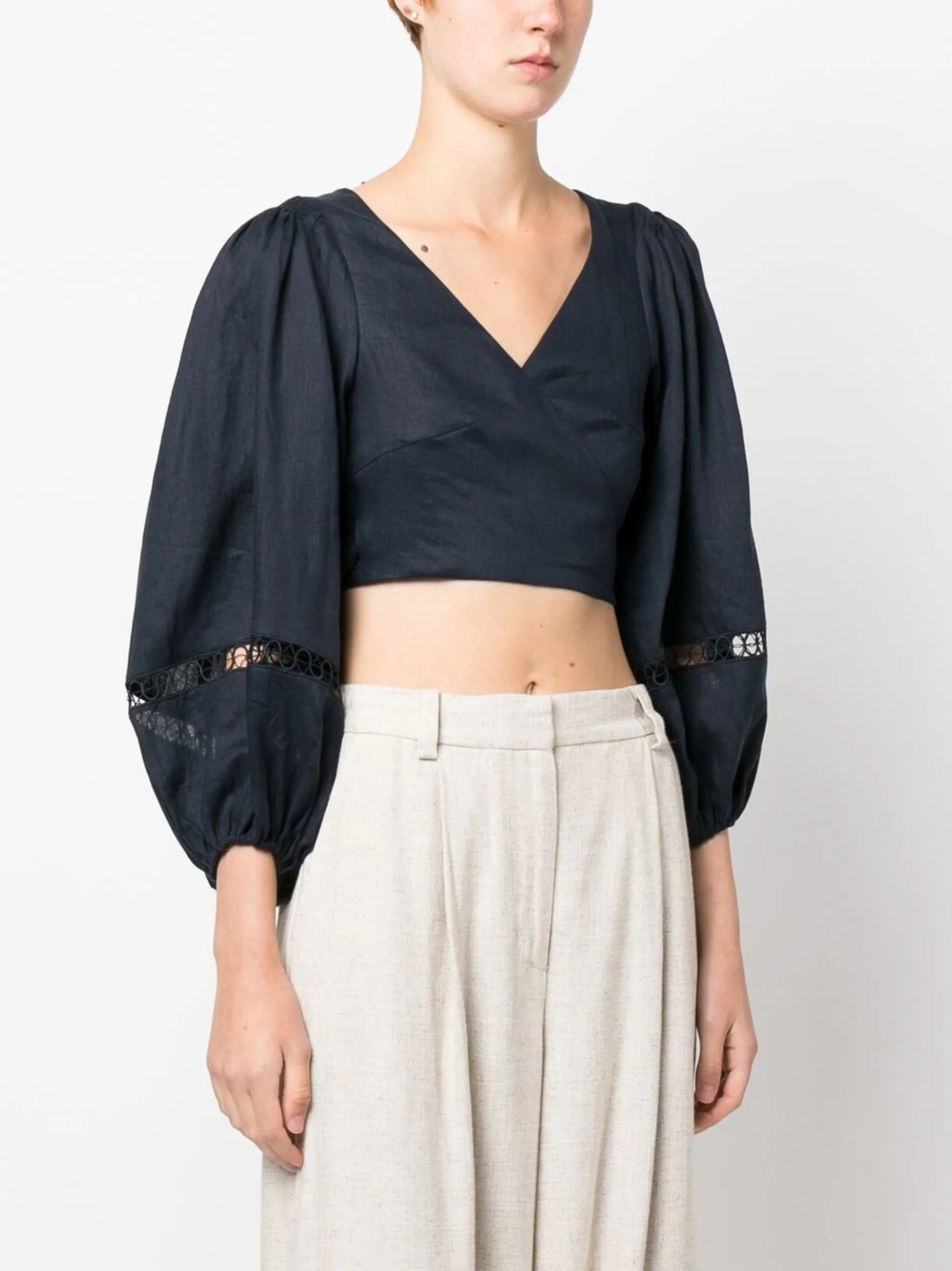 self-tie wrap crop top