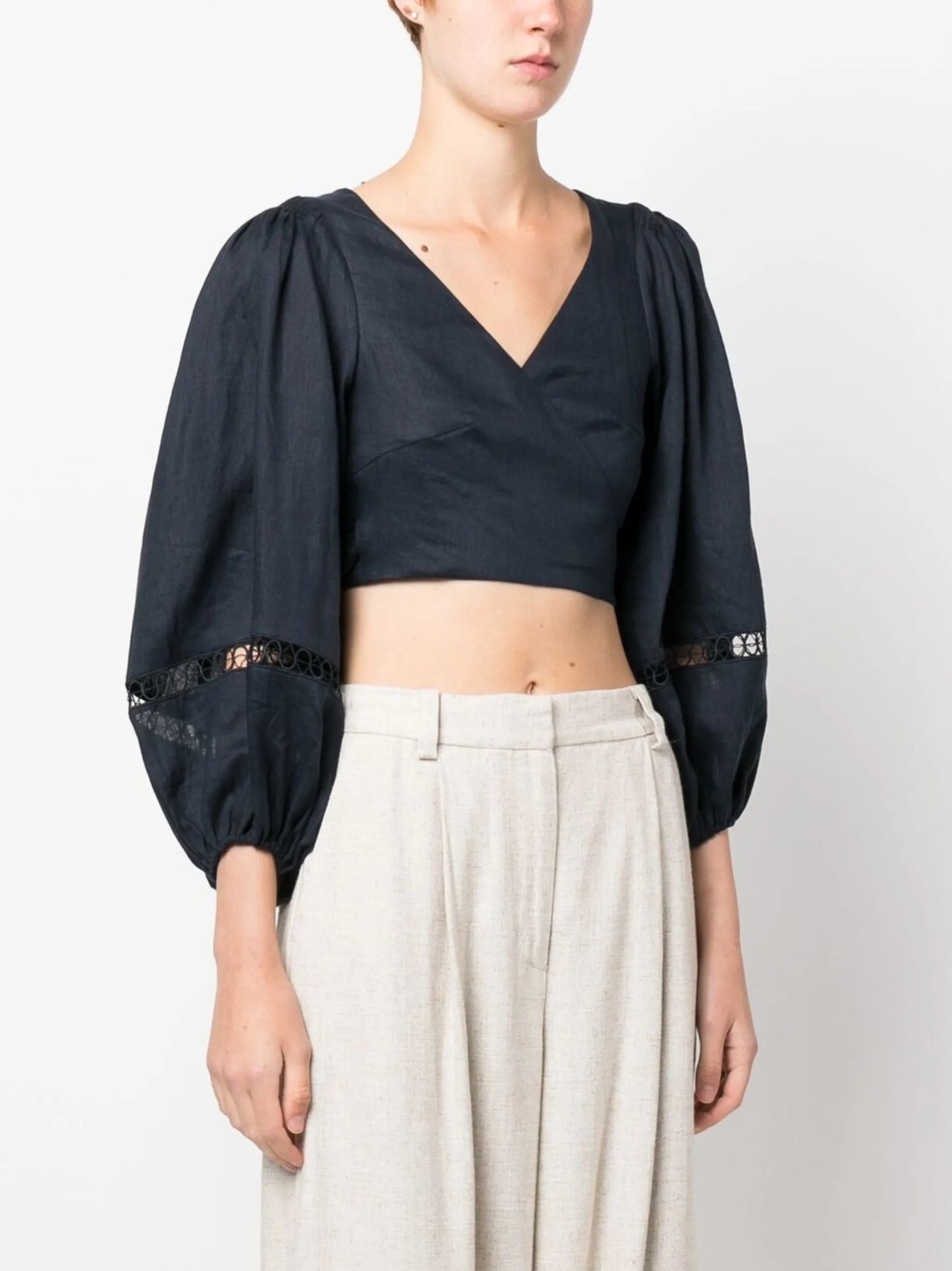 self-tie wrap crop top