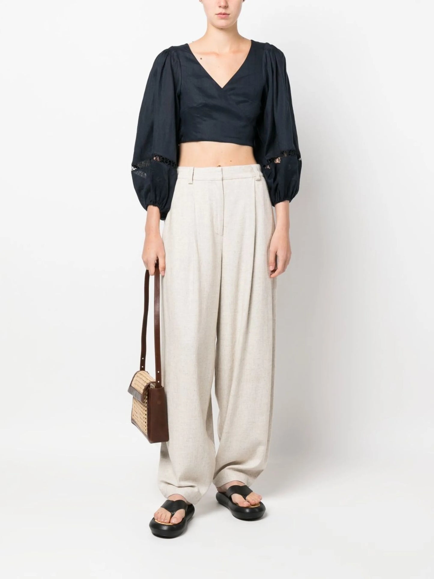 self-tie wrap crop top