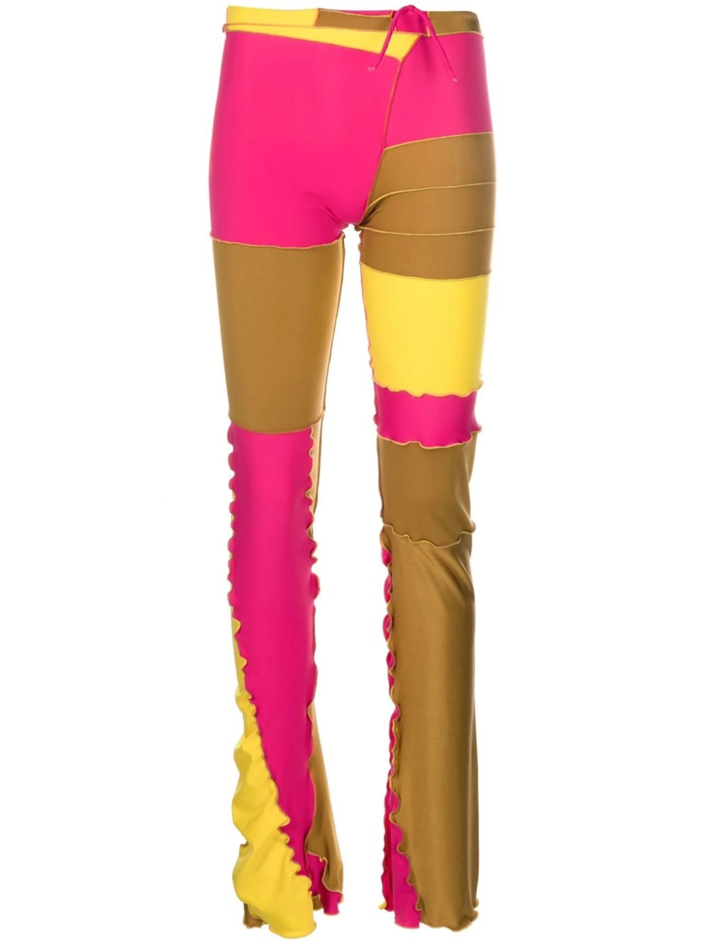 patchwork slim-fit trousers