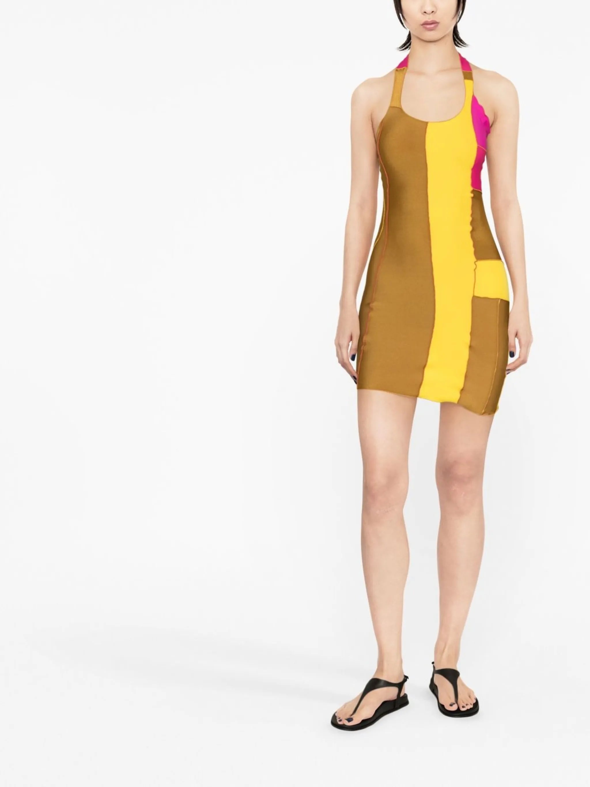 Yellow Patchwork Design Dress