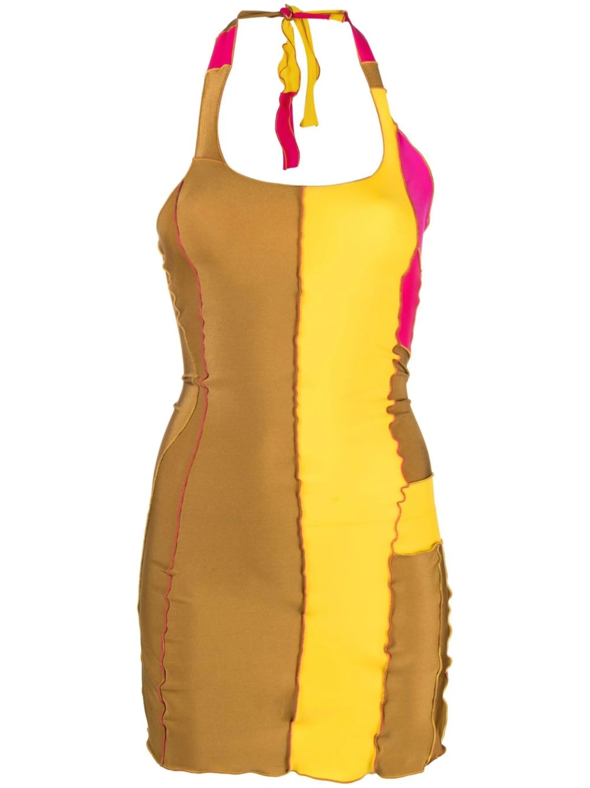 Yellow Patchwork Design Dress