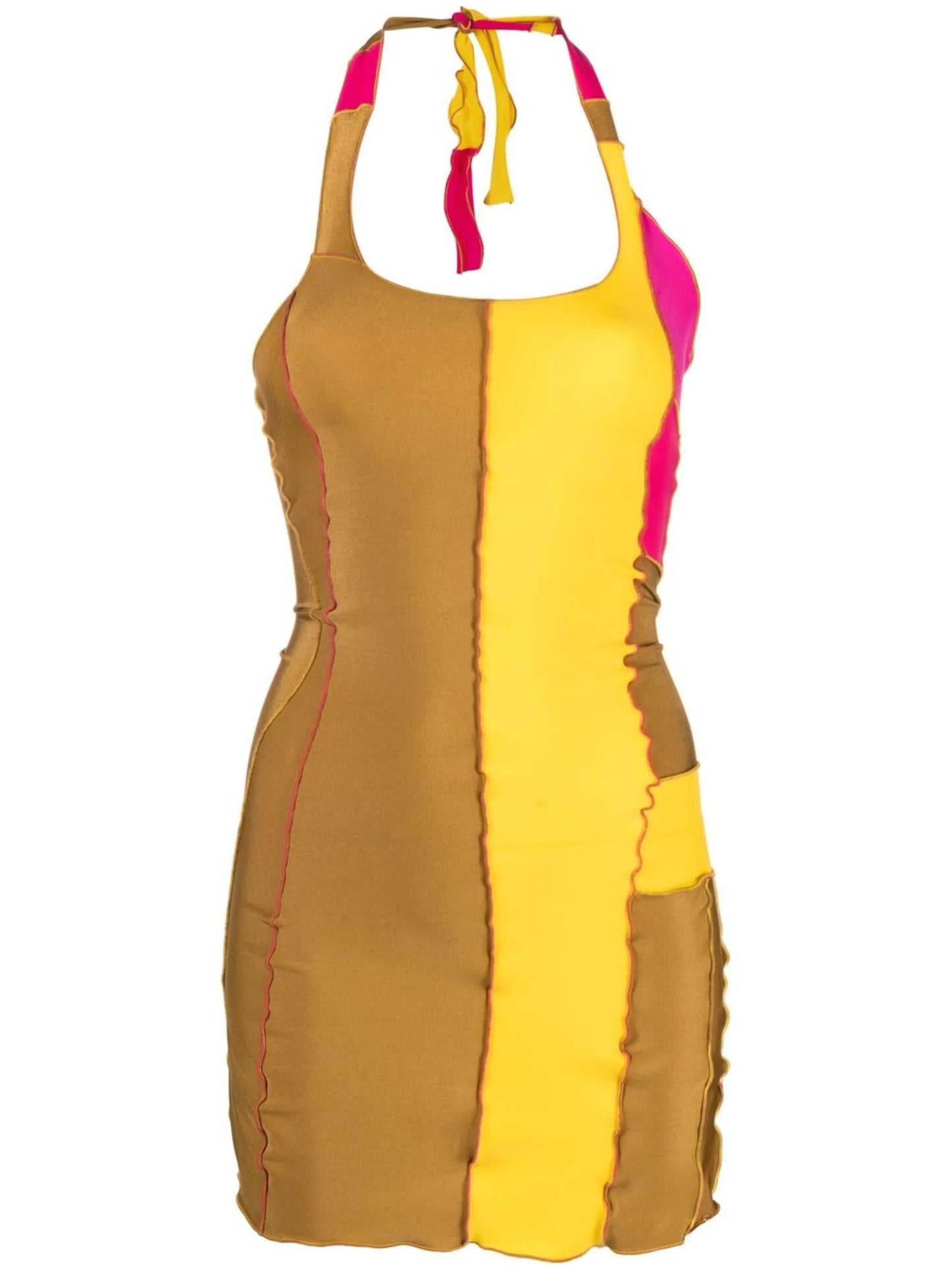 Yellow Patchwork Design Dress